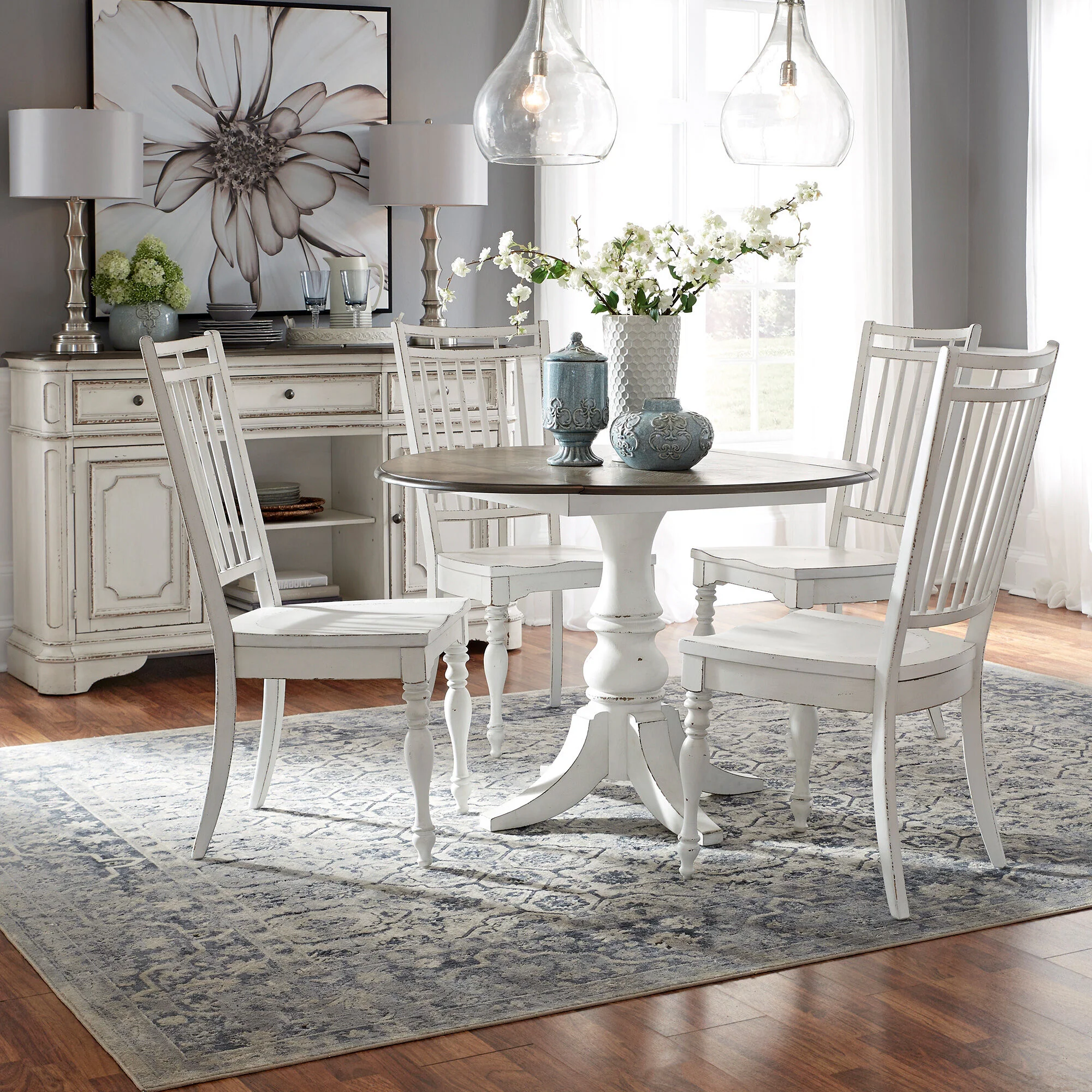 Magnolia Manor 5 Piece Spindle Drop Leaf Dining Set - Image 2