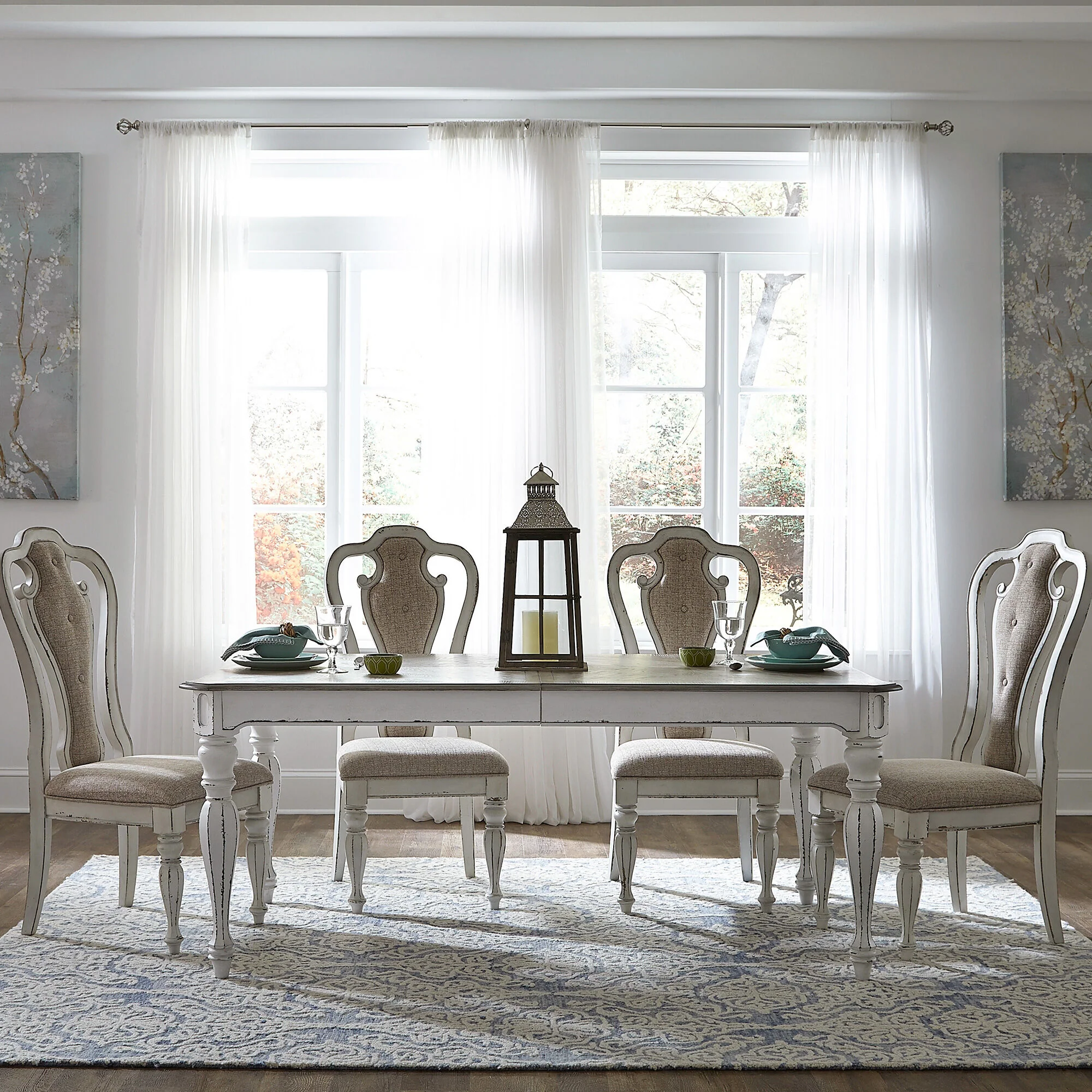 Magnolia Manor 5 Piece Upholstered Rectangular Dining Set - Image 2