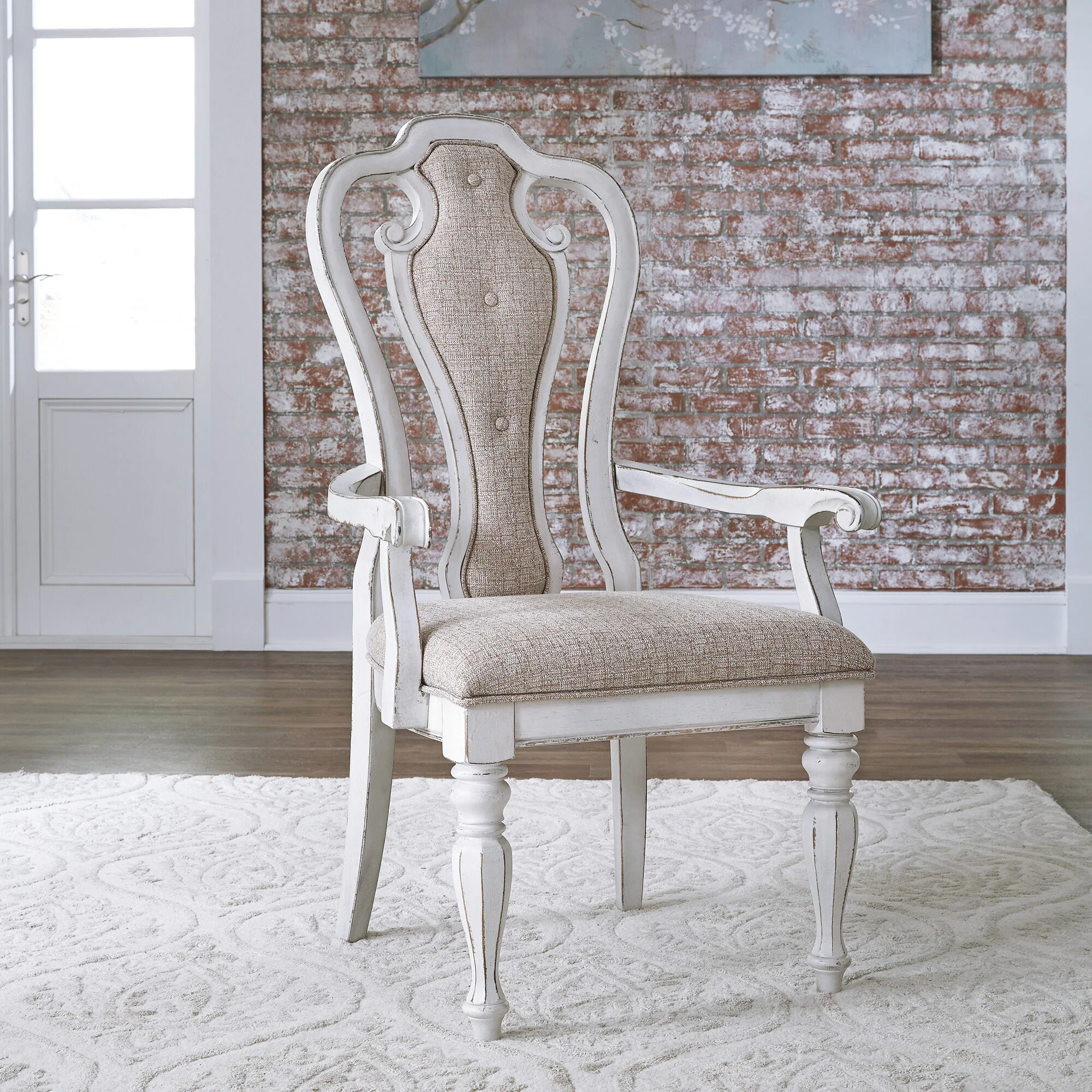 Magnolia Manor Splat Back Upholstered Arm Chair - Image 2