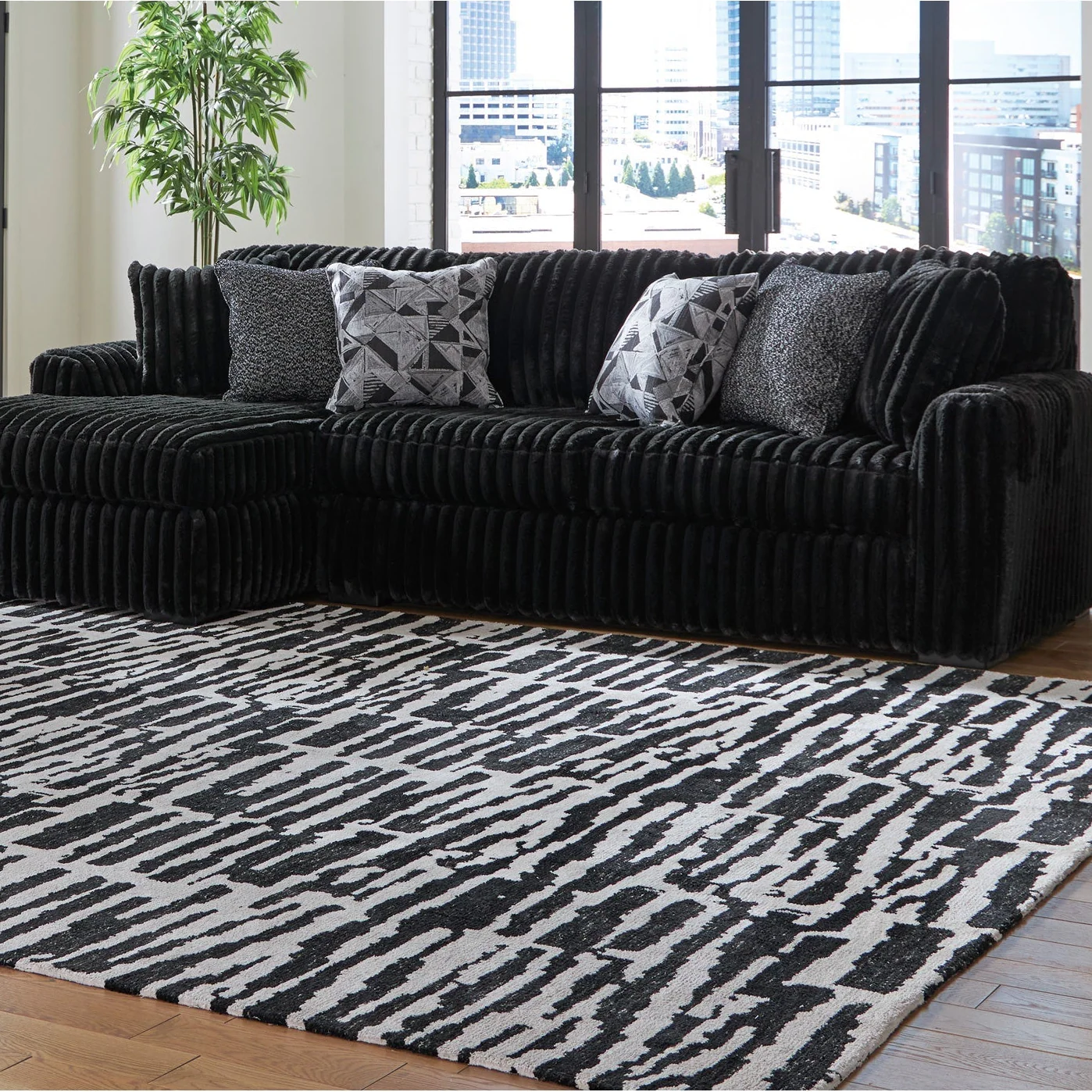 Midnight-Madness 2 Piece Modular Sectional with Left Chaise - Image 3