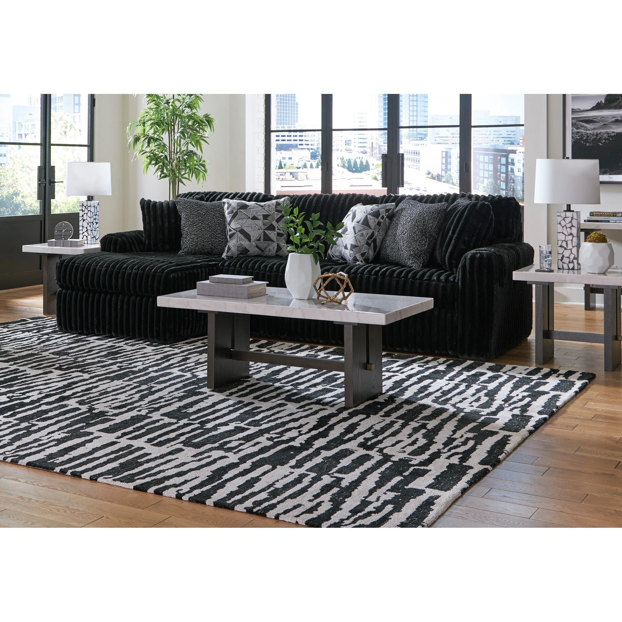 Midnight-Madness 2 Piece Modular Sectional with Left Chaise - Image 4
