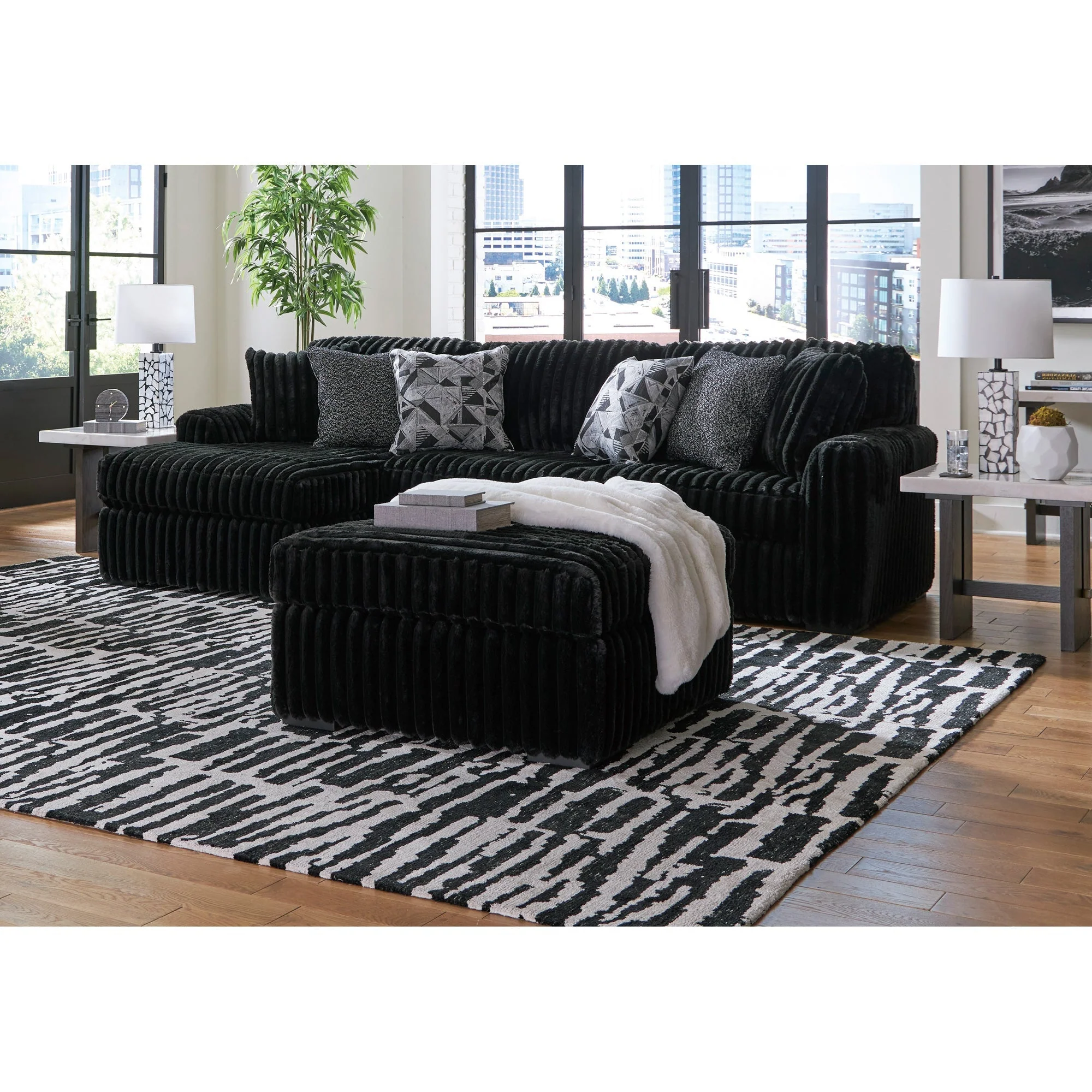 Midnight-Madness 2 Piece Modular Sectional with Left Chaise - Image 5