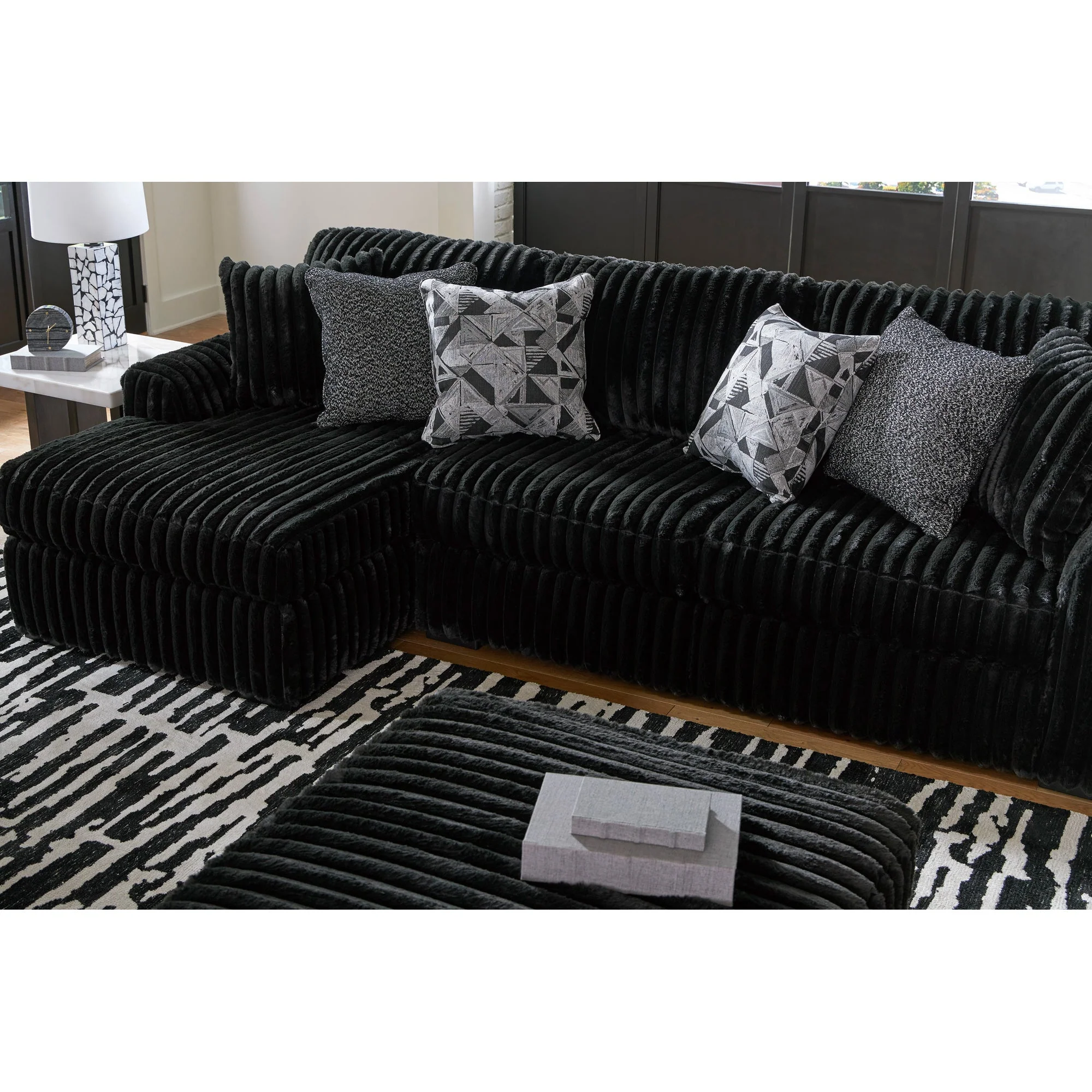 Midnight-Madness 2 Piece Modular Sectional with Left Chaise - Image 6