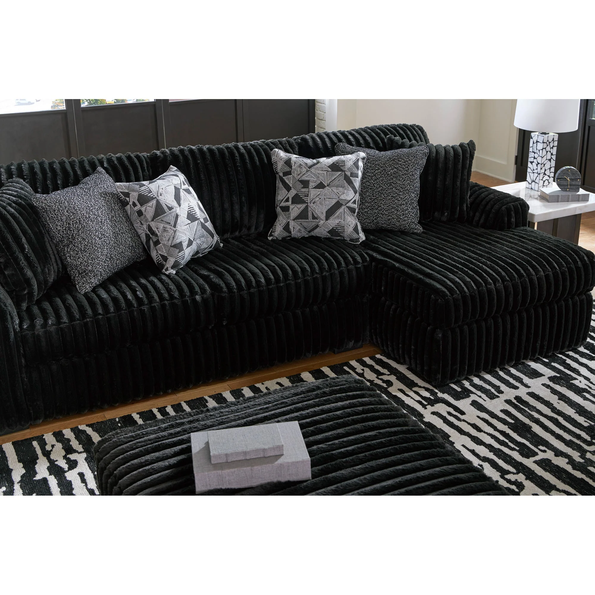 Midnight-Madness 2 Piece Modular Sectional with Right Chaise - Image 2