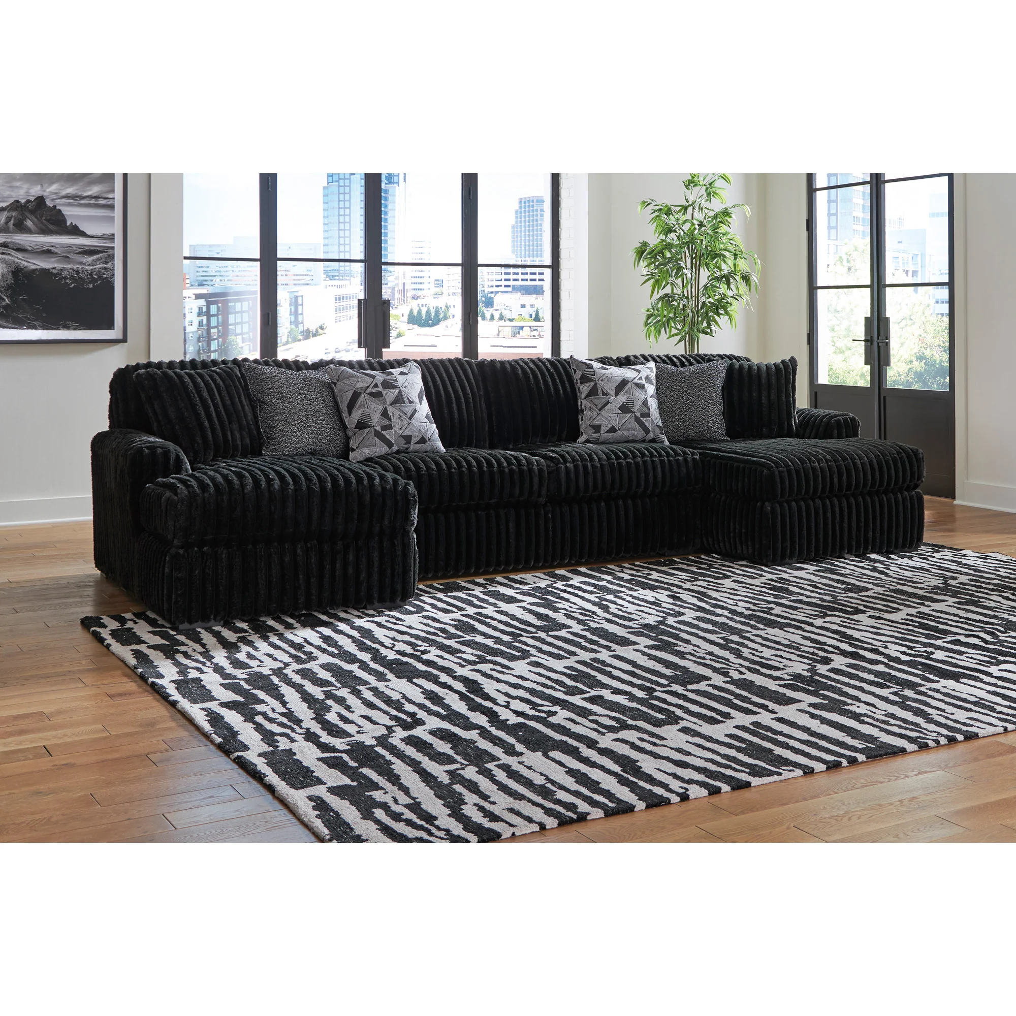 Midnight-Madness 3 Piece Sectional with Dual Chaise - Image 2