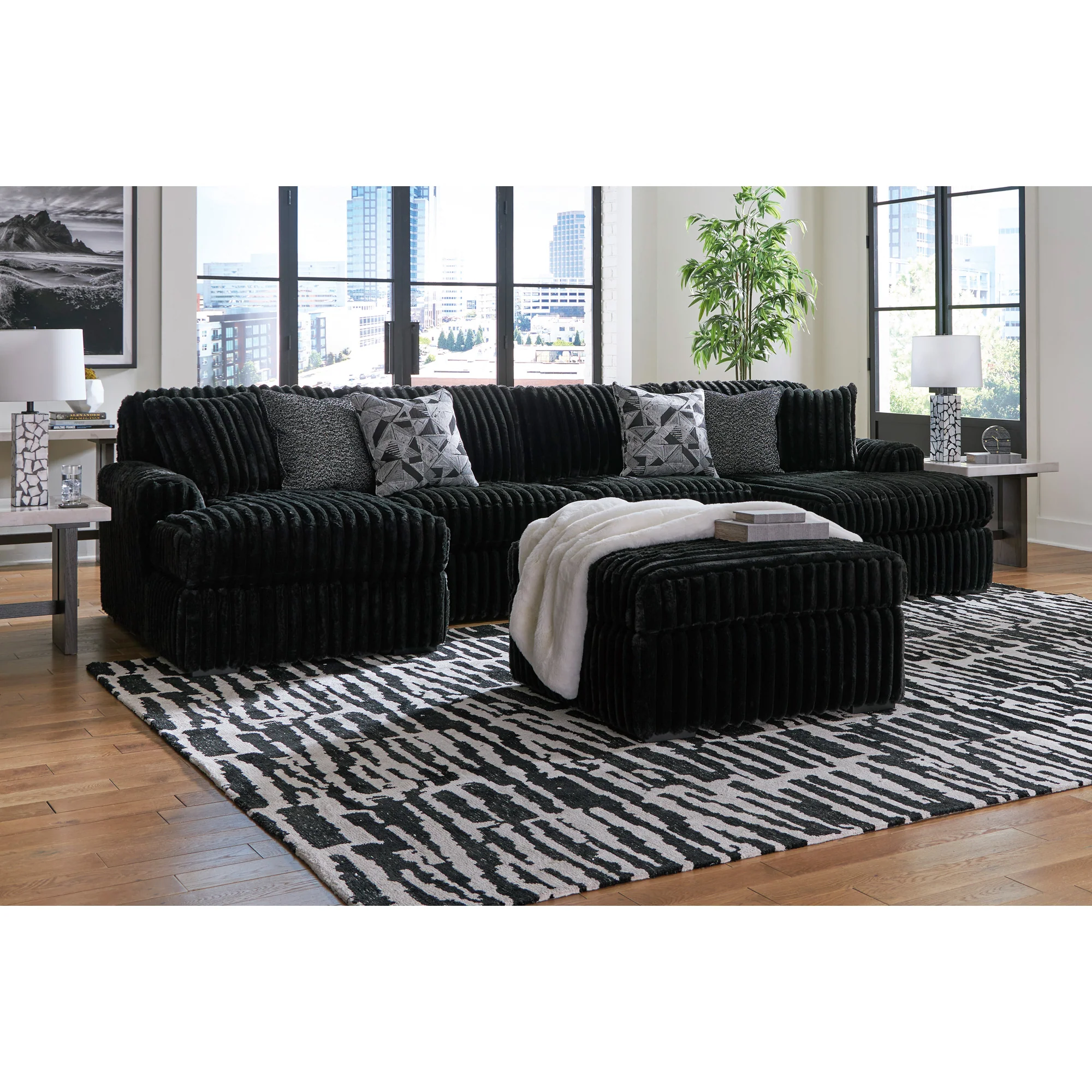 Midnight-Madness 3 Piece Sectional with Dual Chaise - Image 3