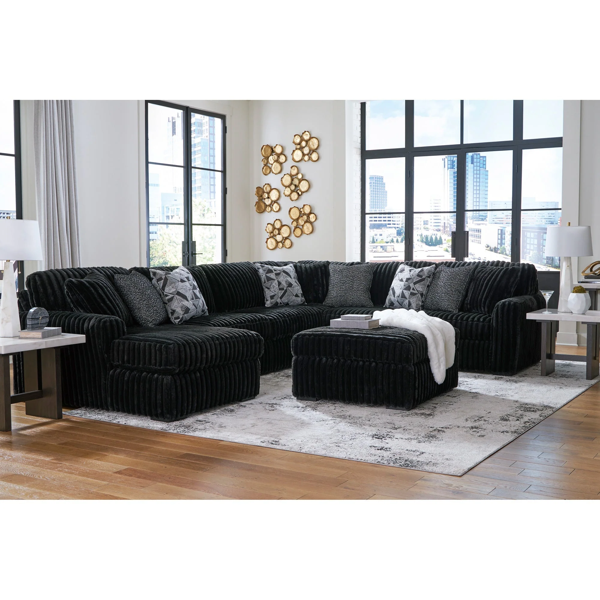 Midnight-Madness 4 Piece Modular Sectional with Left Chaise - Image 3