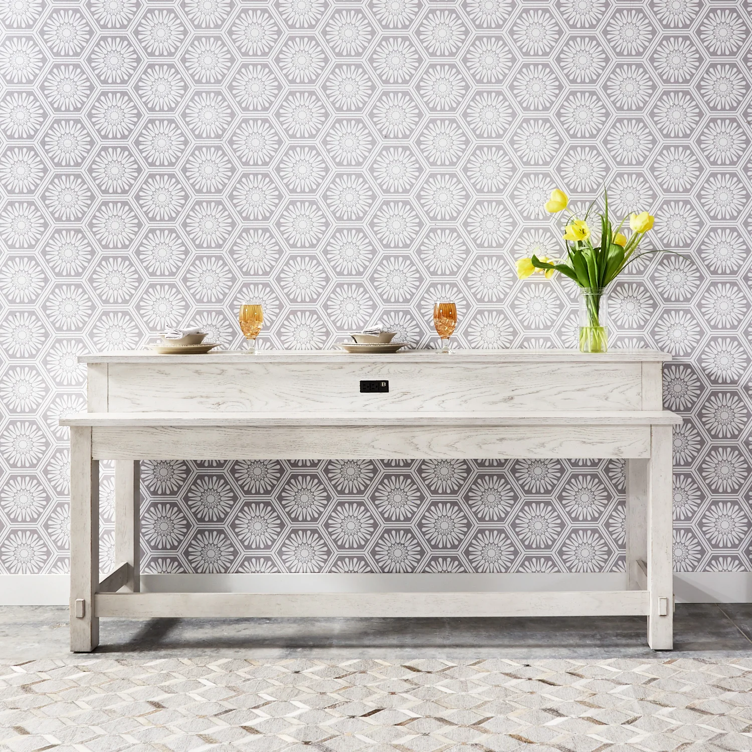 Modern Farmhouse Console Bar Table - Image 9