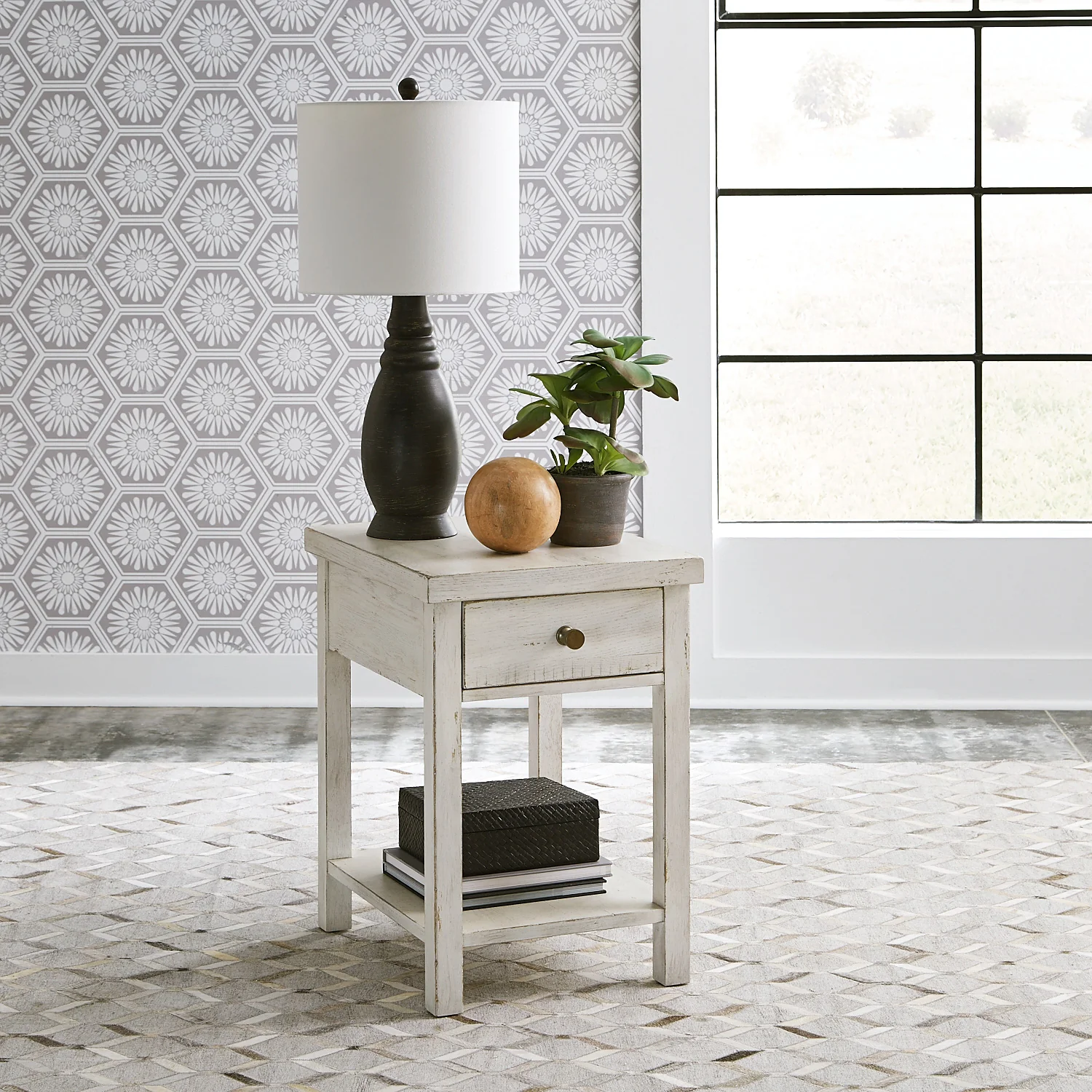 Modern Farmhouse Drawer End Table - Image 2
