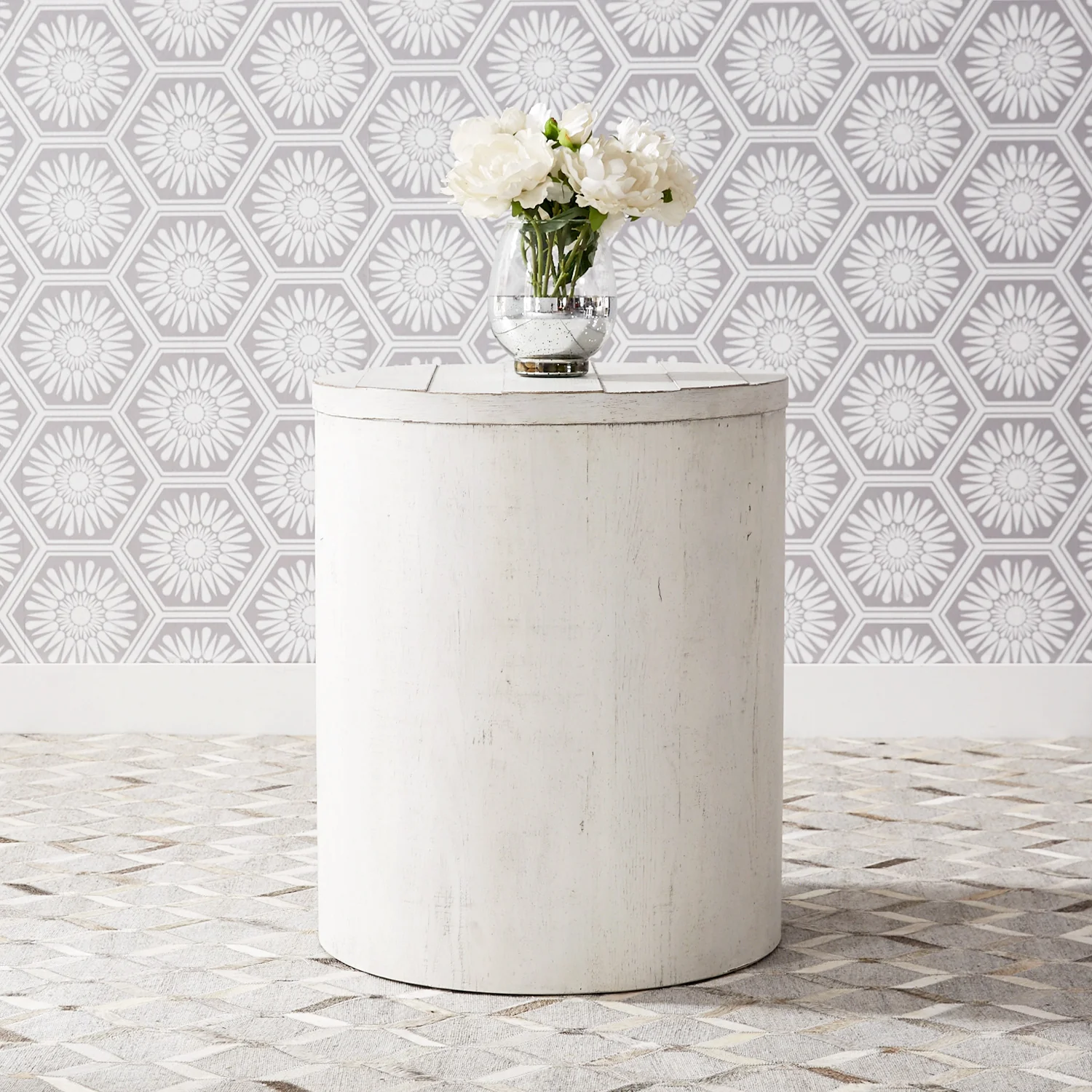 Modern Farmhouse Drum End Table - Image 2