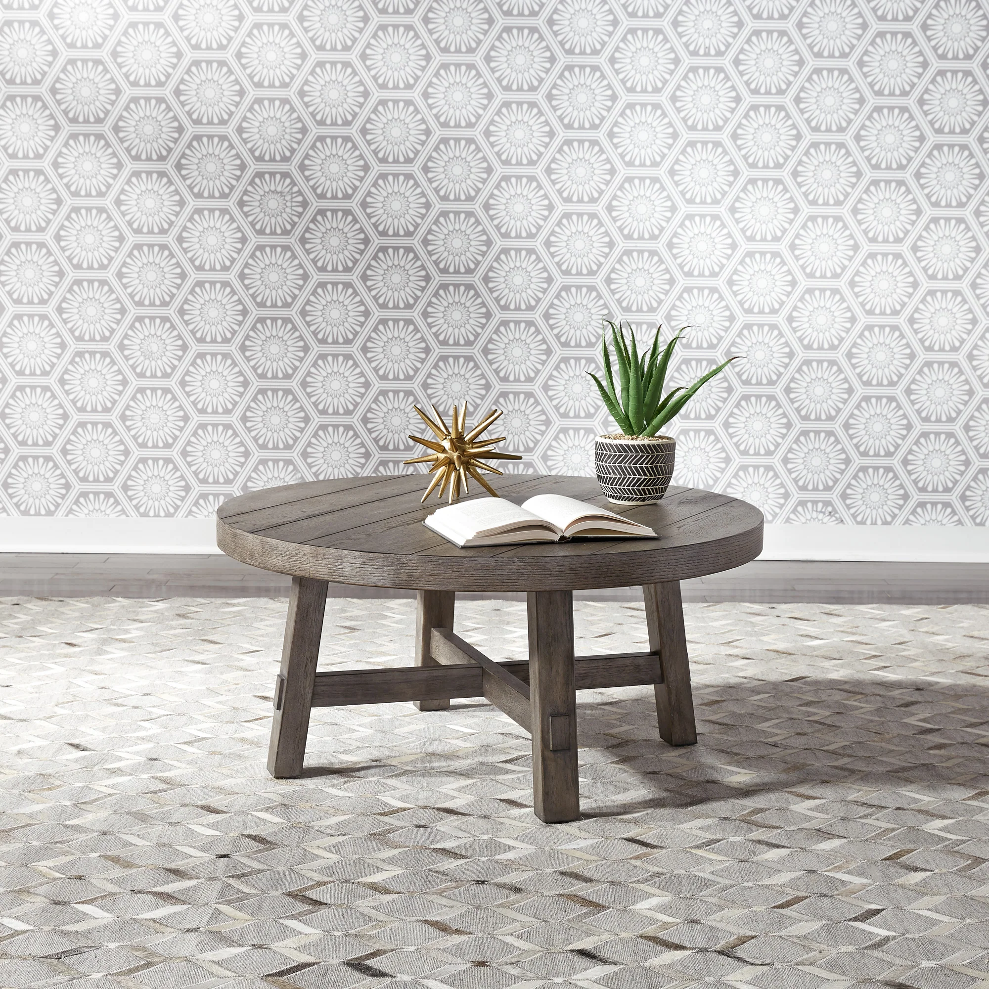 Modern Farmhouse Round Coffee Table - Image 3