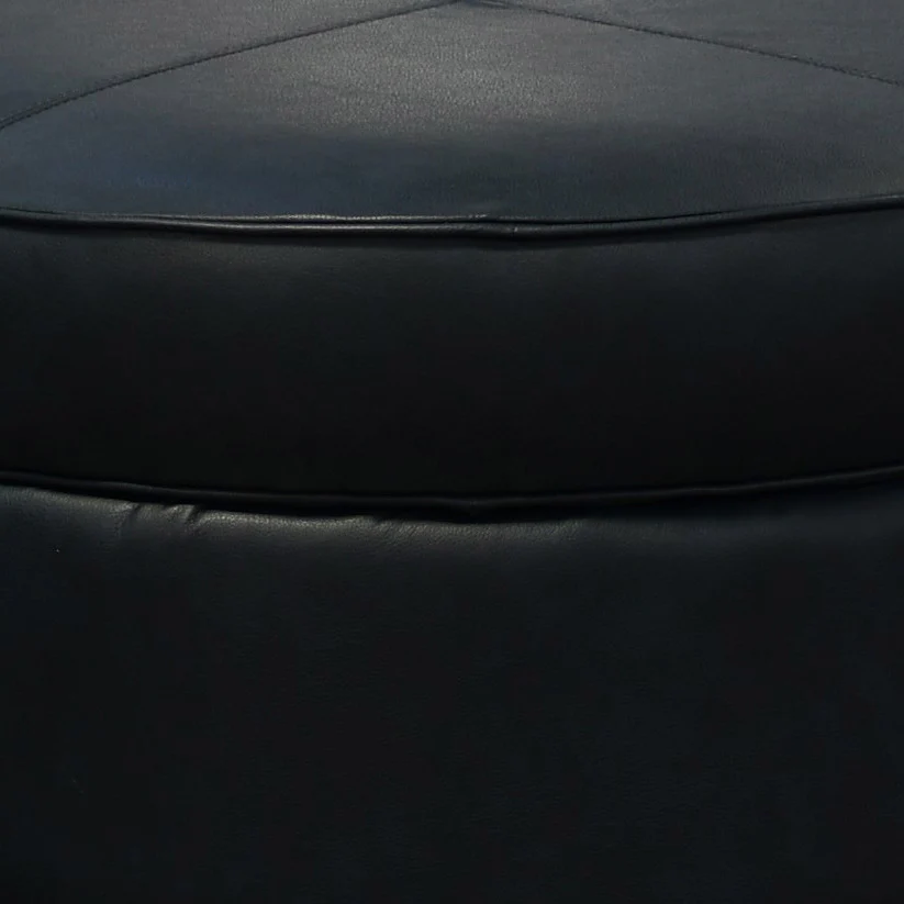 Monroe Round Leather Storage Ottoman - Image 3