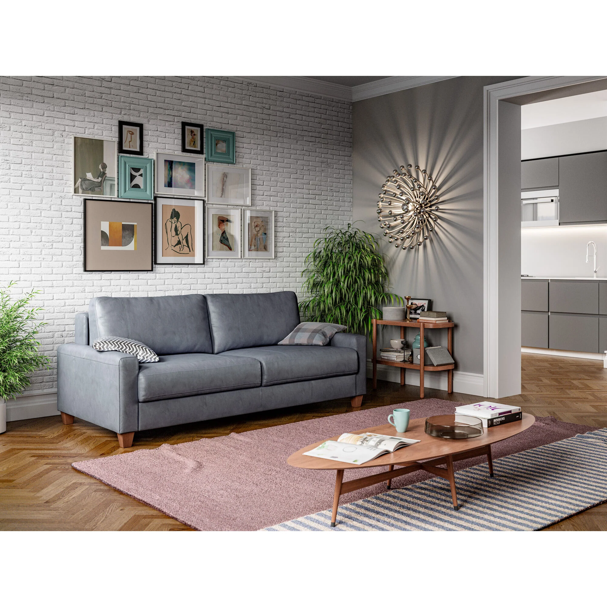 Nico Leather Sleeper Loveseat - Image 7