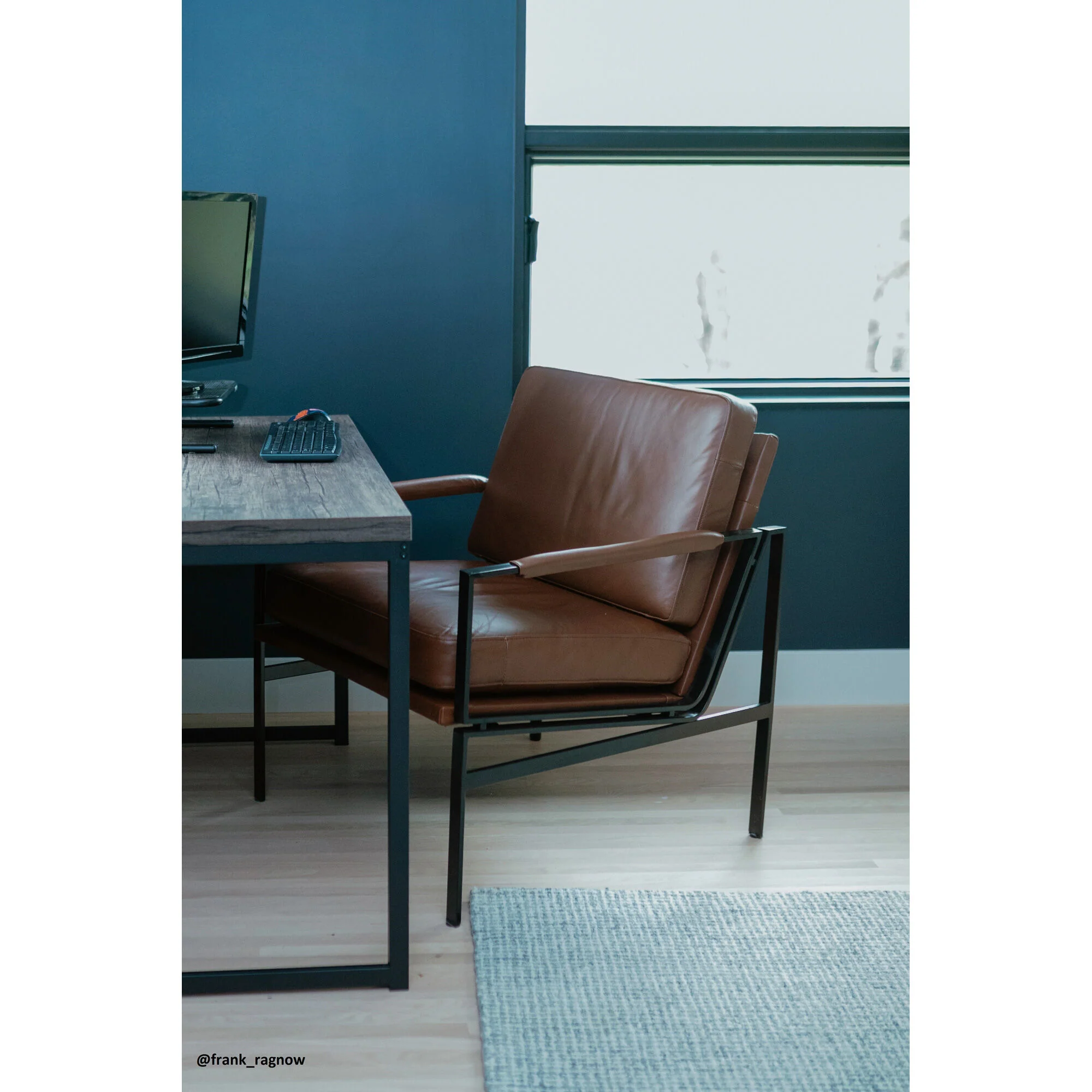 Puckman Leather Accent Chair - Image 2