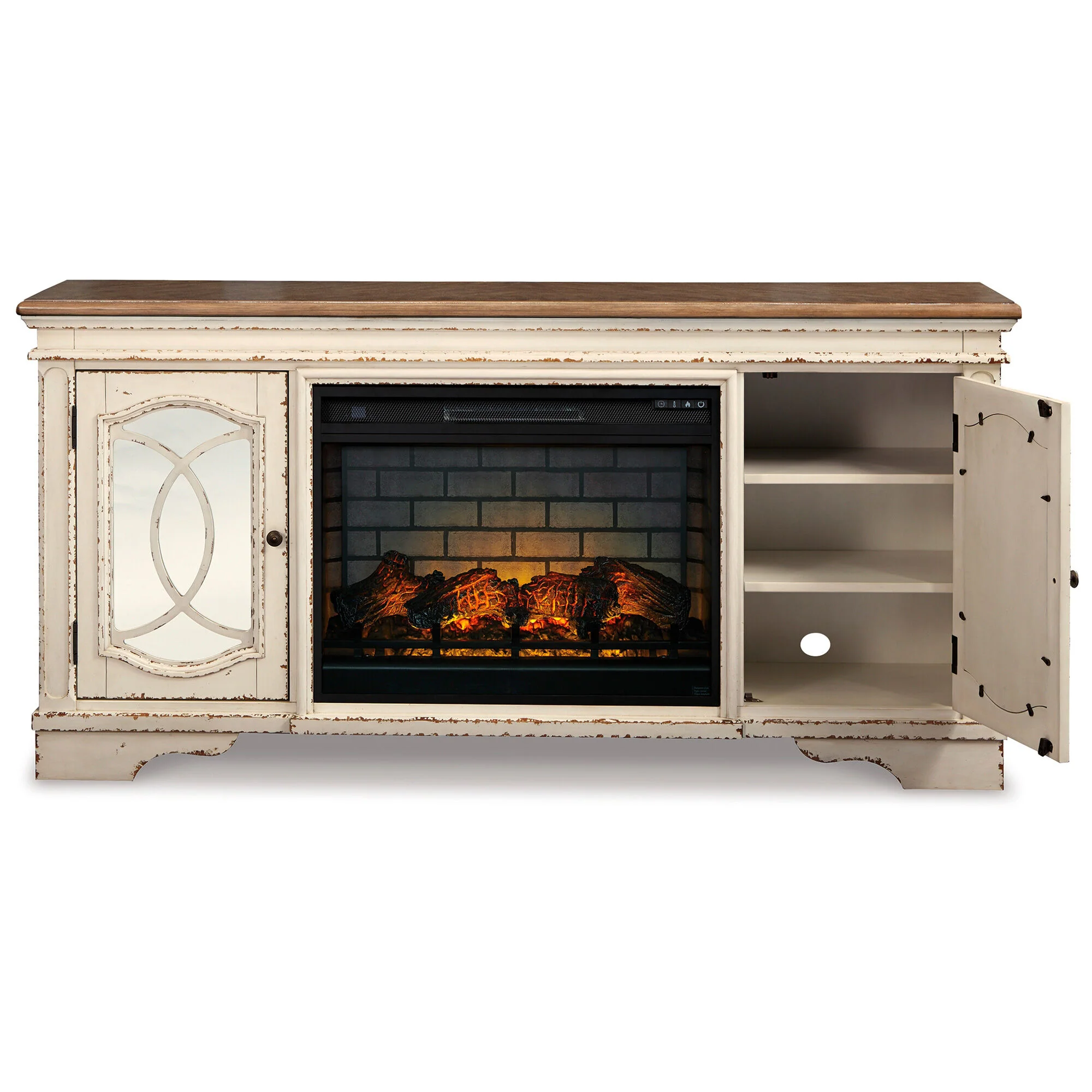 Realyn 74 Inch Fireplace Console
