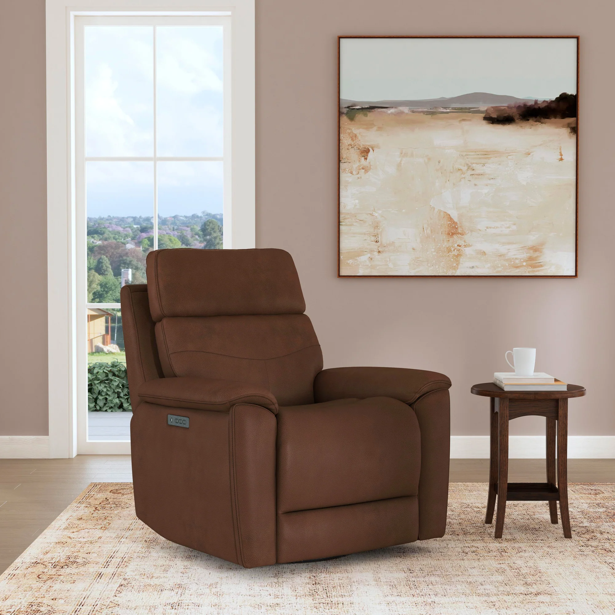 Refined Swivel Power Recliner - Image 9