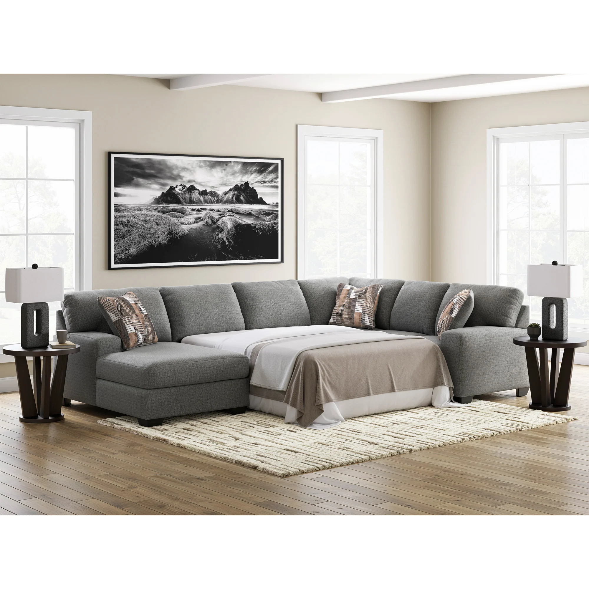 Seyler Lane 3 Piece Left Chaise Sleeper Sectional - Image 3