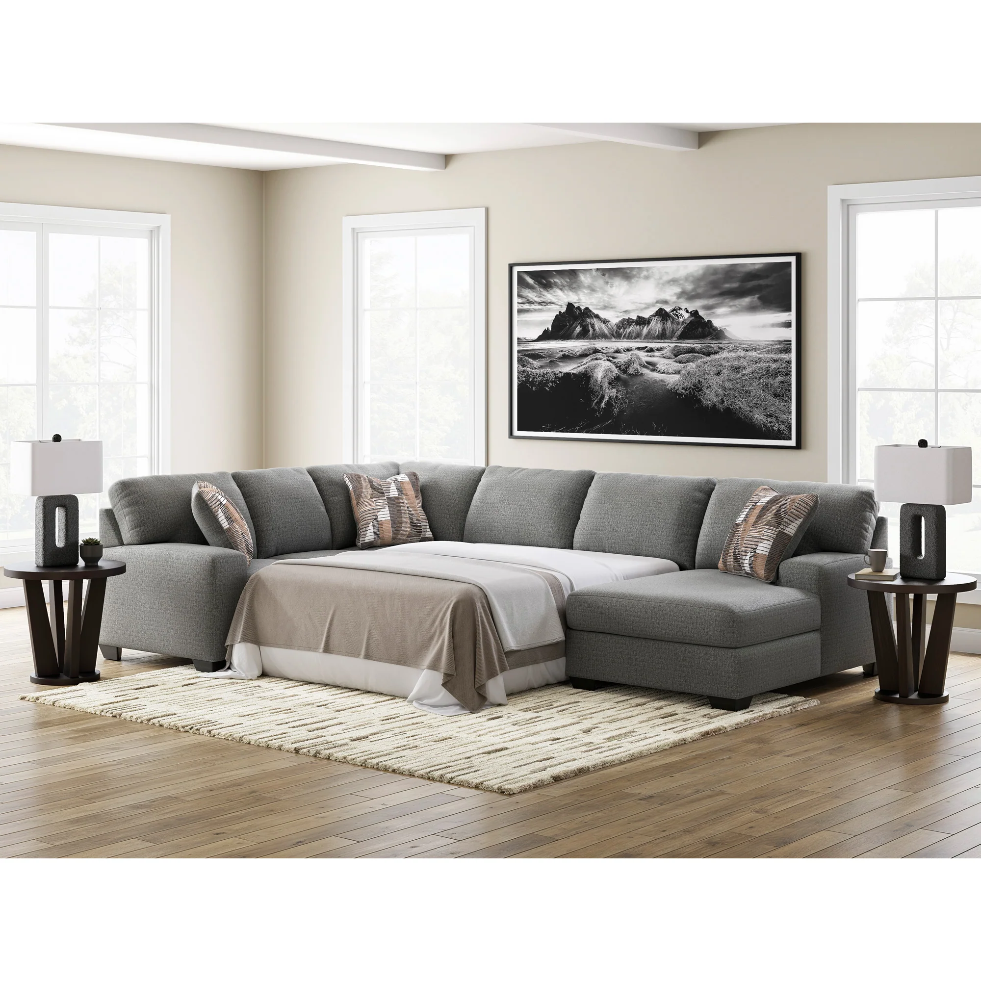 Seyler Lane 3 Piece Right Chaise Sleeper Sectional - Image 3