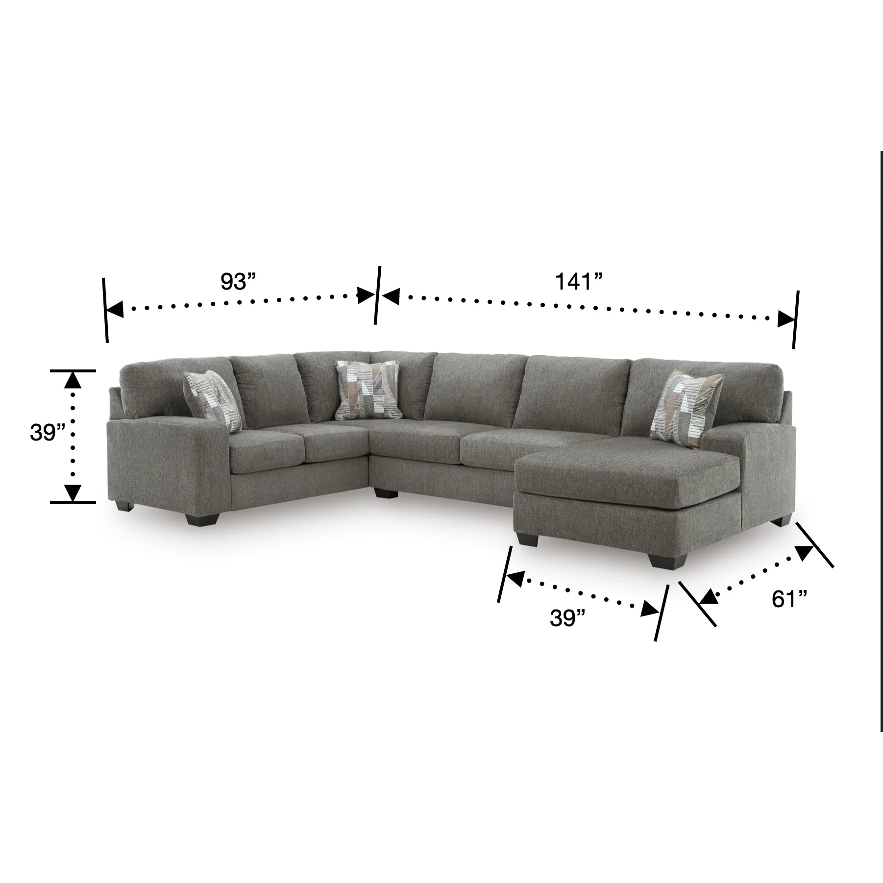 Seyler Lane 3 Piece Right Chaise Sleeper Sectional - Image 5