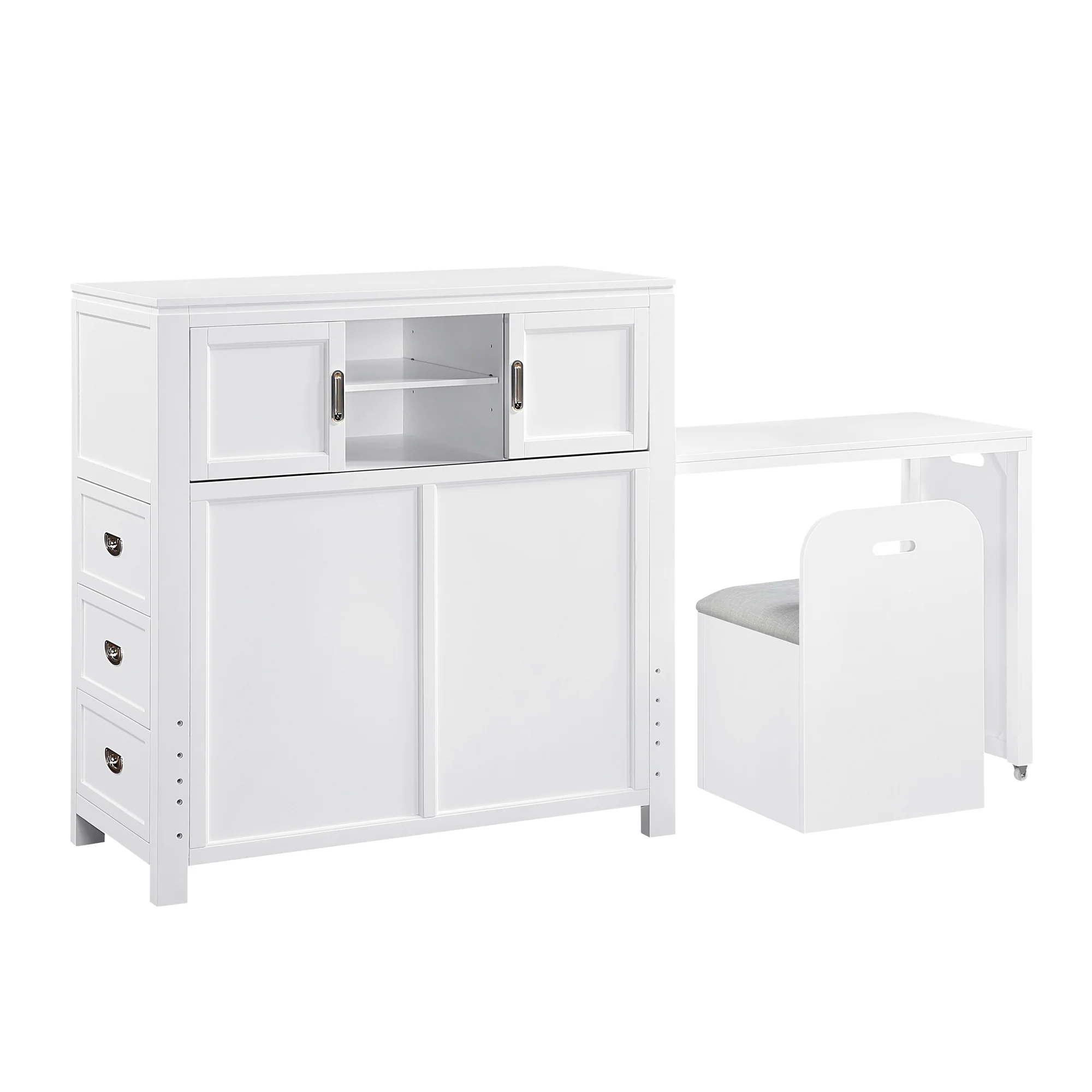 Sloane Bookcase Headboard with Desk and Stool - Image 12