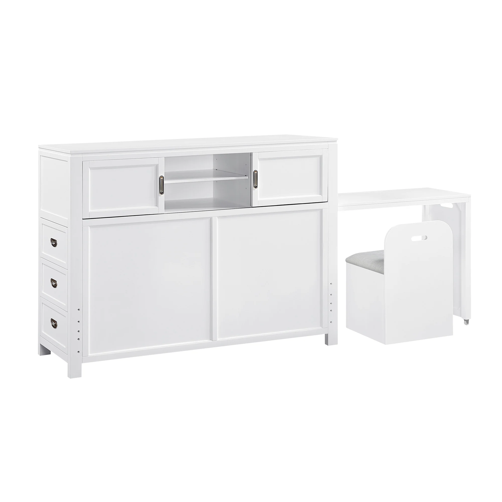 Sloane Bookcase Headboard with Desk and Stool - Image 18