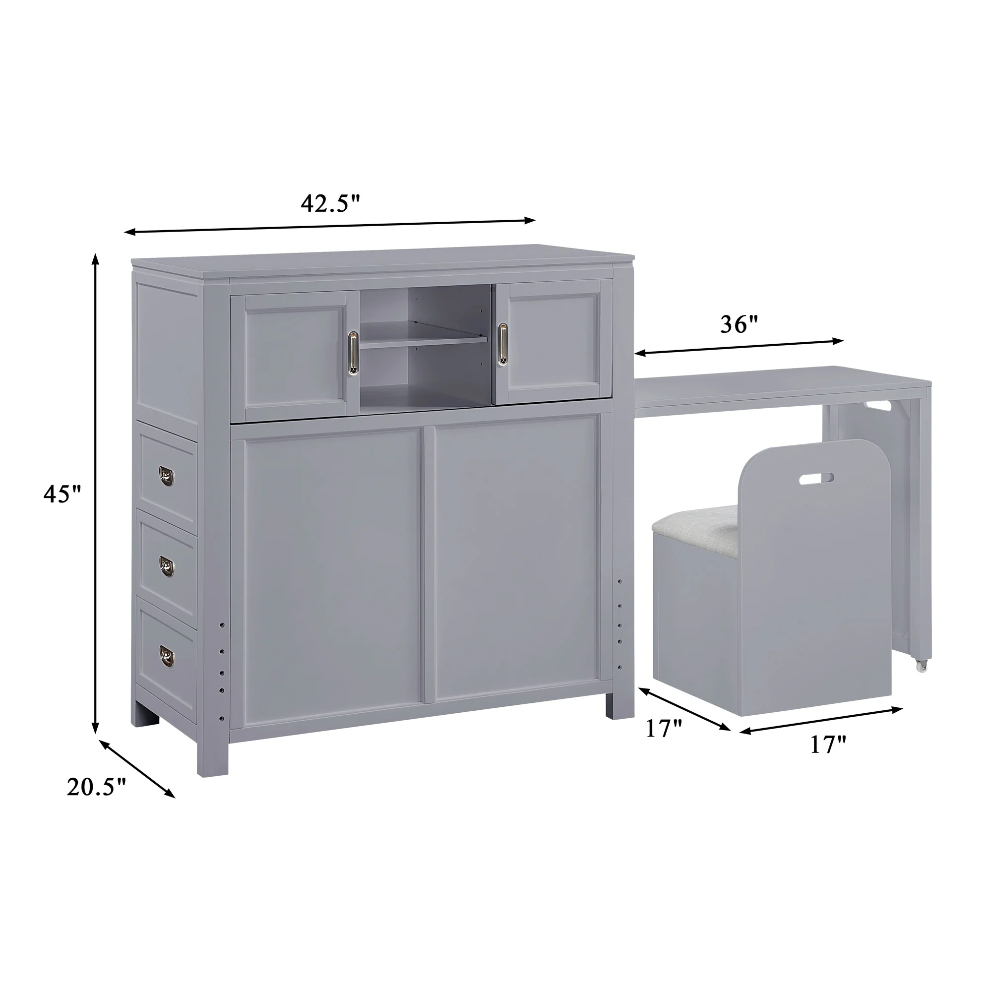 Sloane Bookcase Headboard with Desk and Stool - Image 2