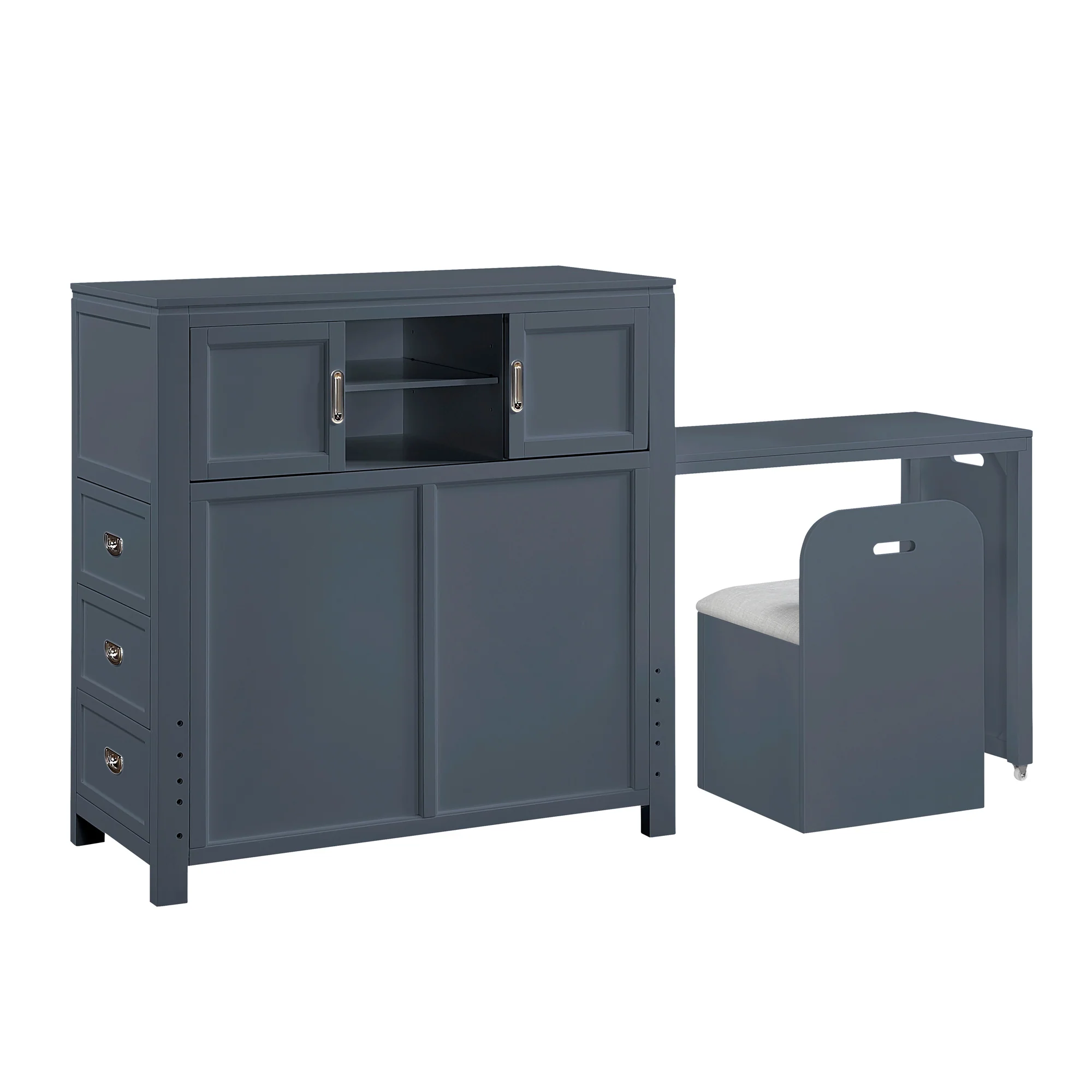 Sloane Bookcase Headboard with Desk and Stool - Image 21