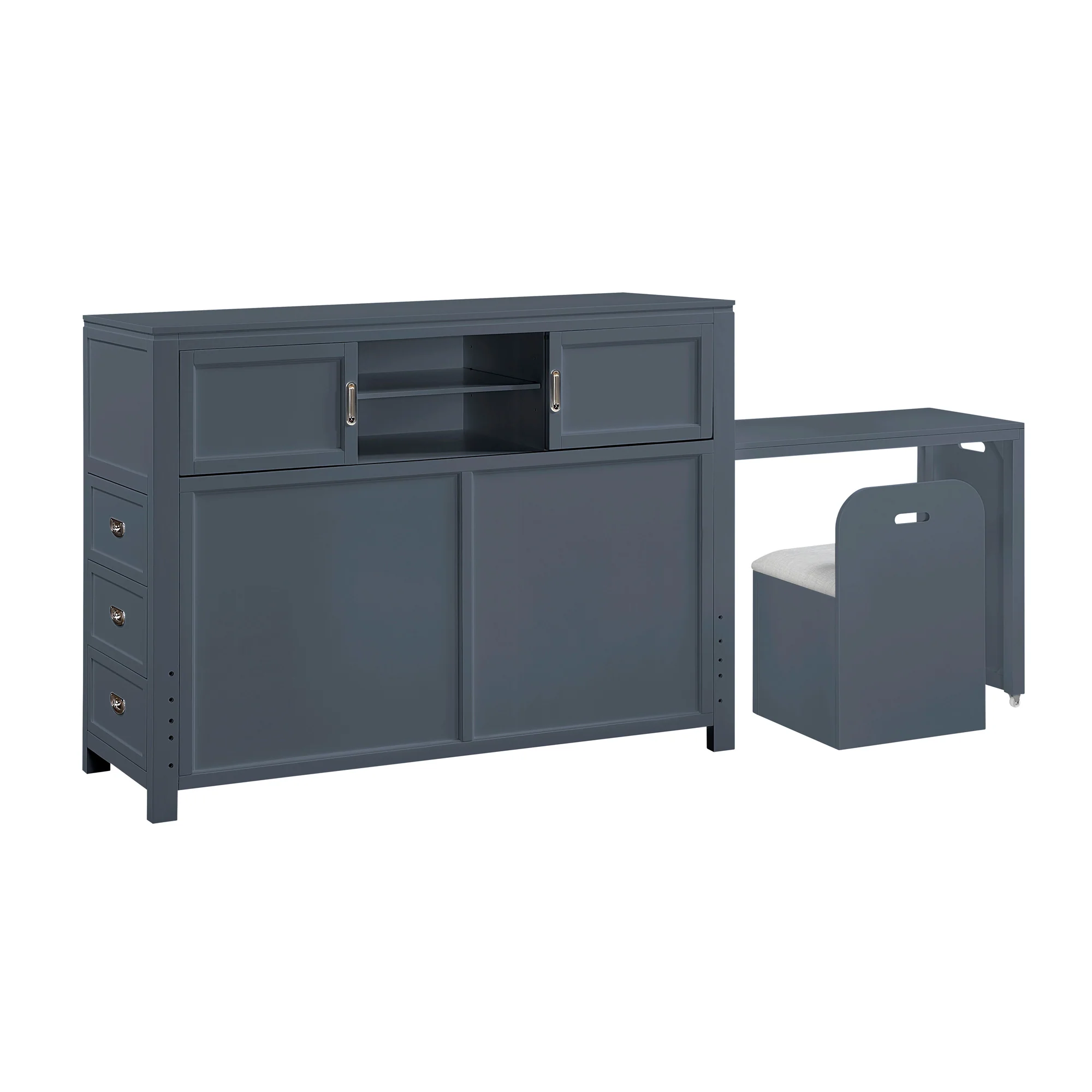 Sloane Bookcase Headboard with Desk and Stool - Image 26