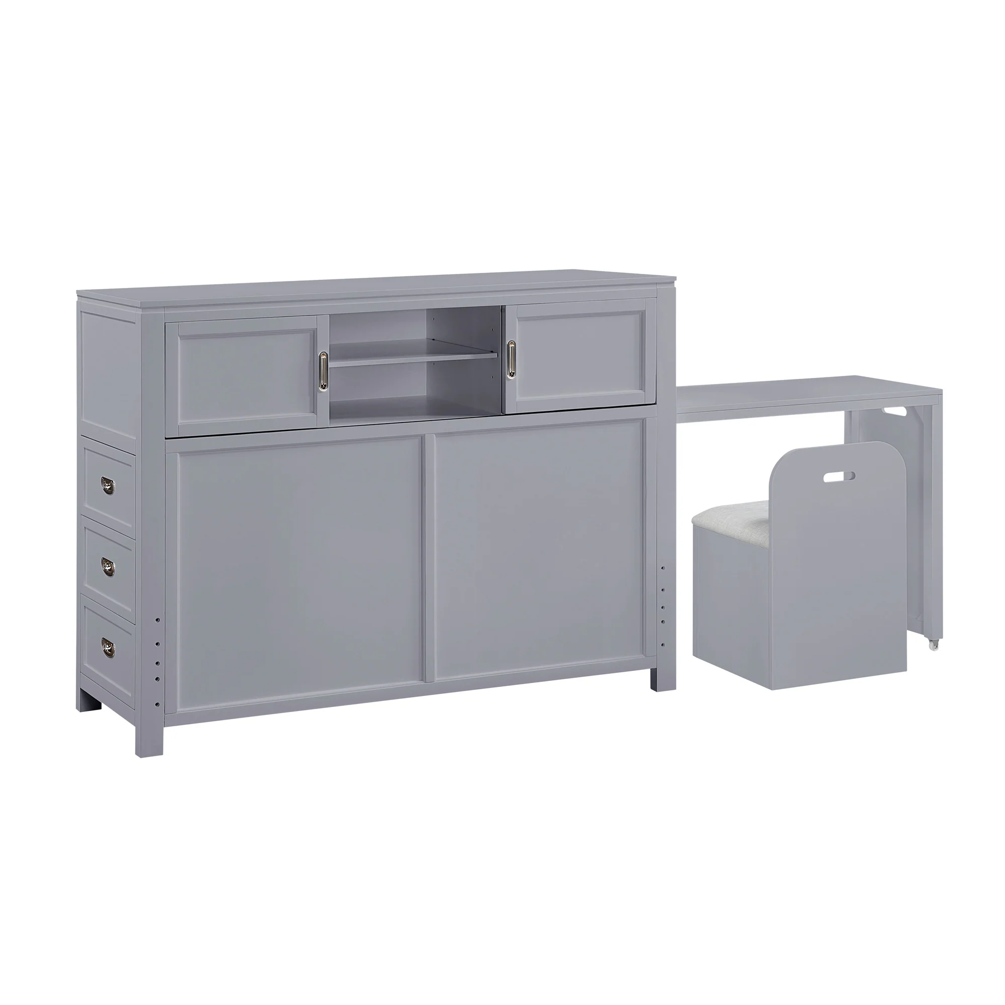Sloane Bookcase Headboard with Desk and Stool - Image 6