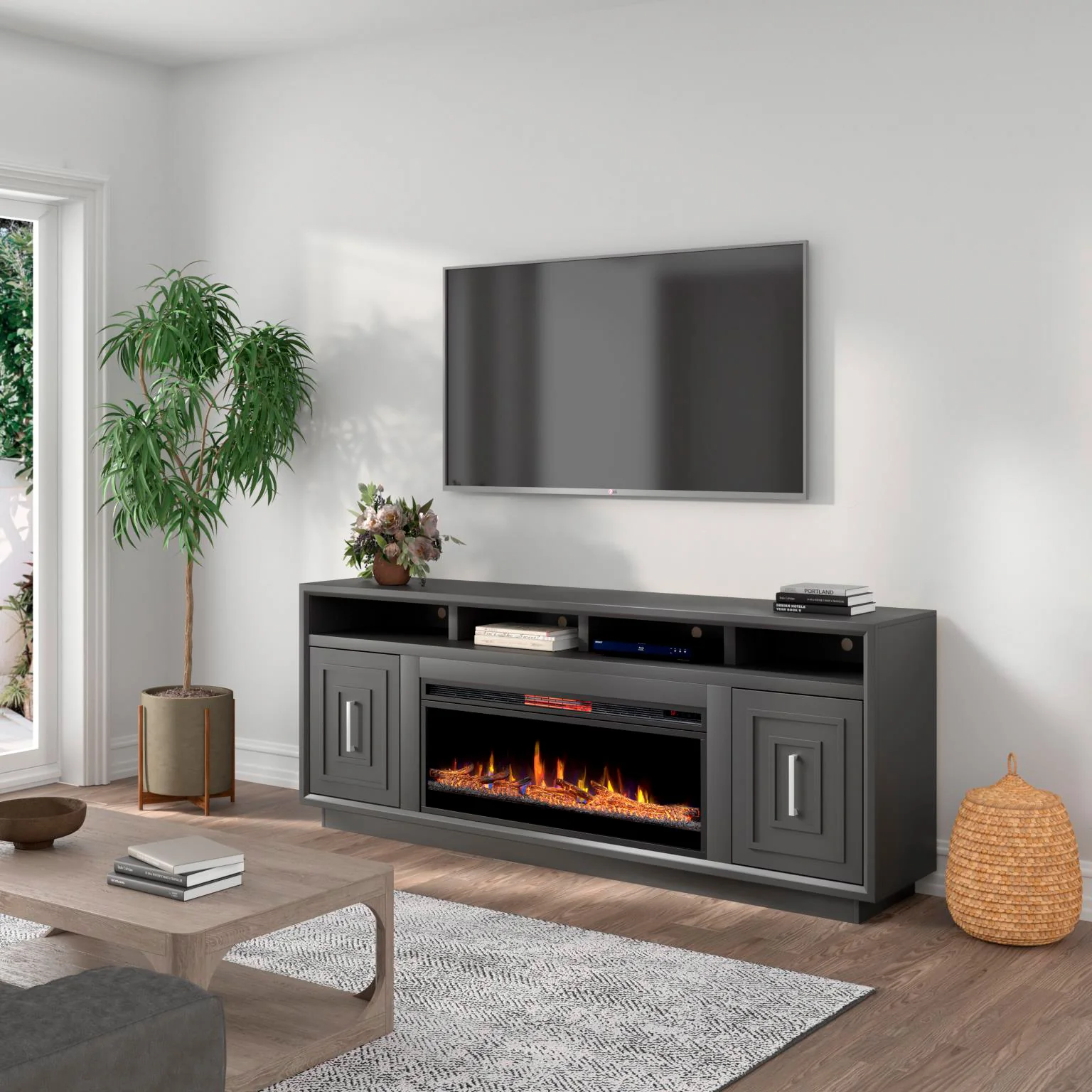 Sunset 83 Inch Fireplace Console - Image 3