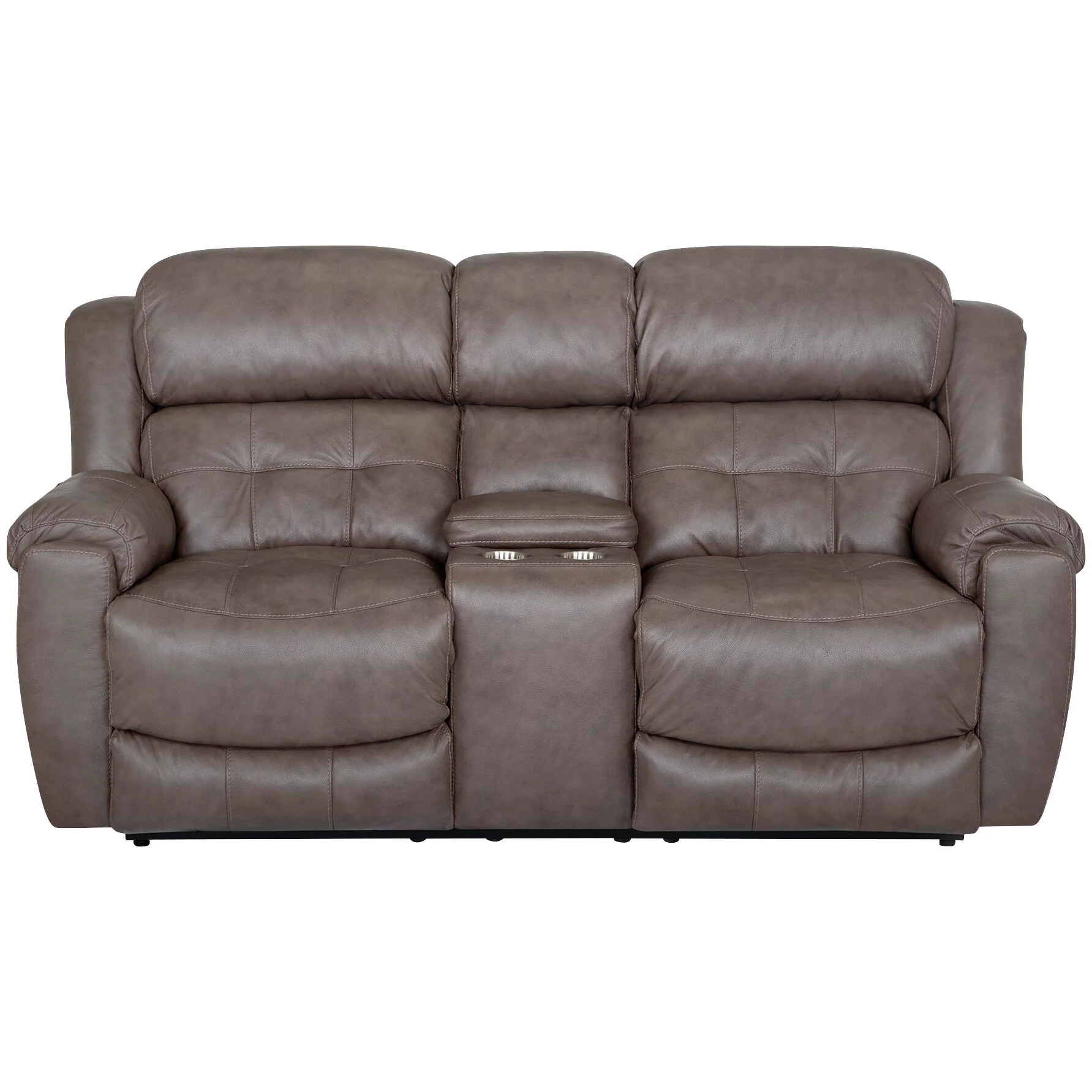 Talon Leather Reclining Console Loveseat - Image 3