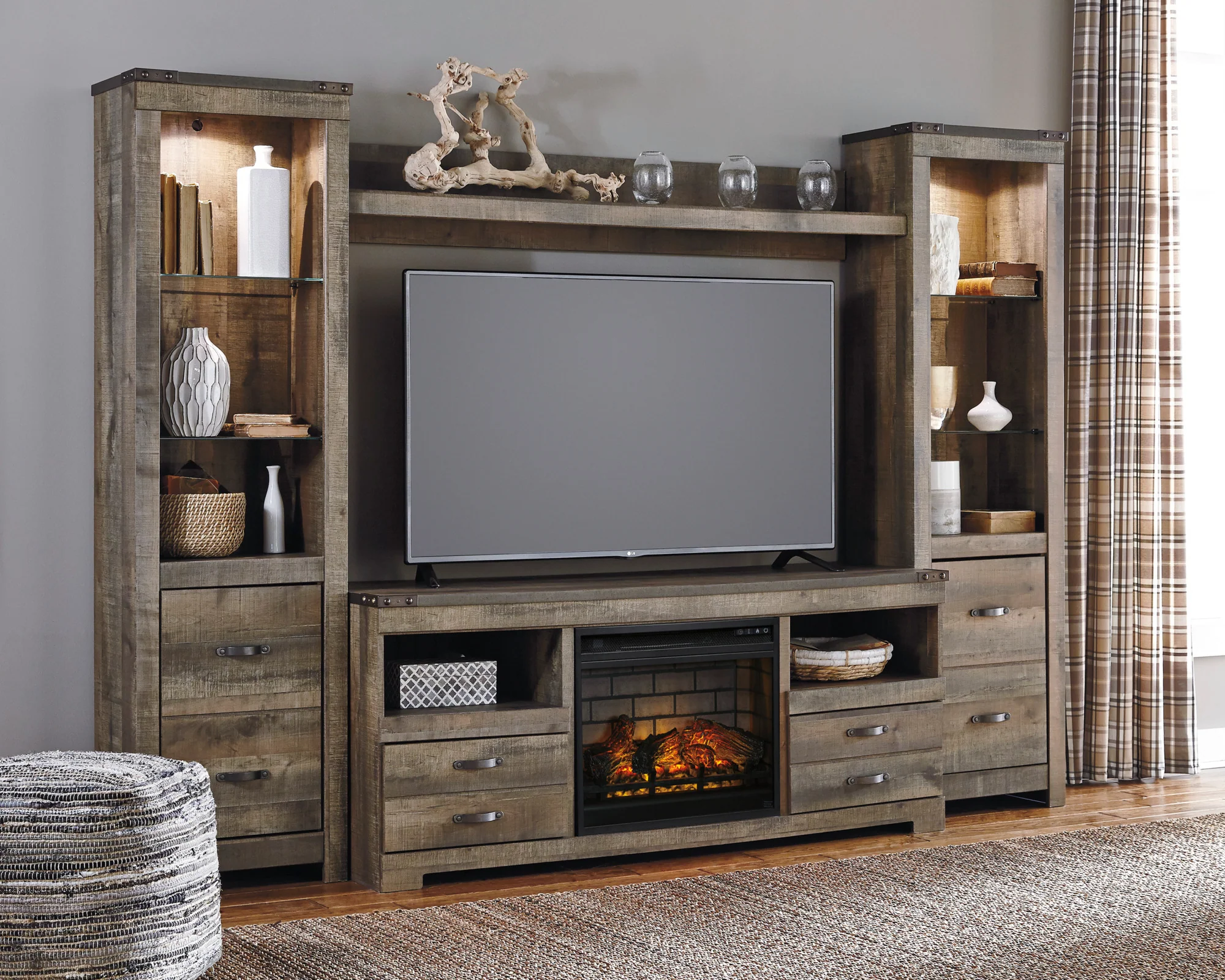 Trinell 4 Piece Infrared Fireplace Entertainment Center - Image 3