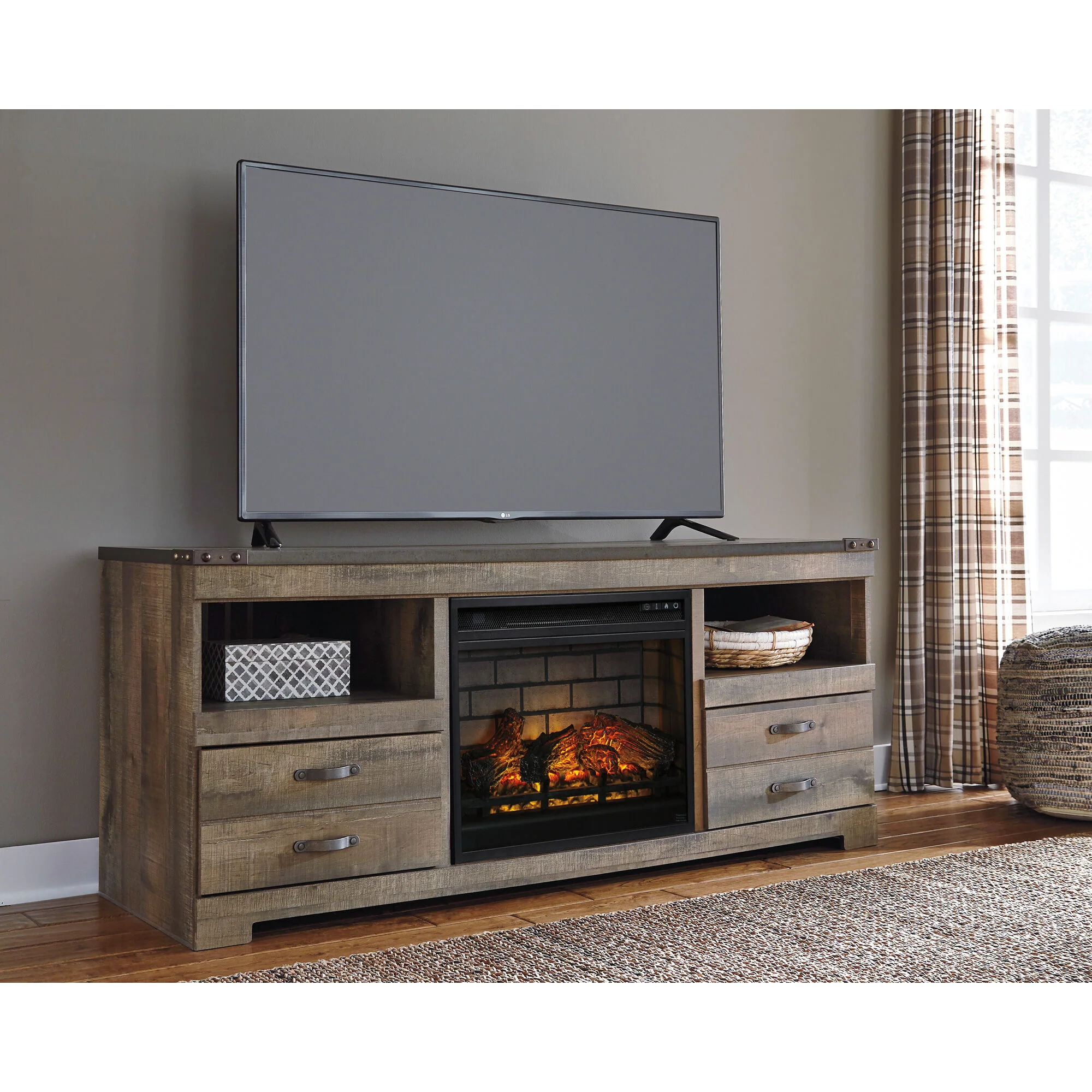 Trinell 63 Inch Infrared Fireplace TV Stand - Image 2