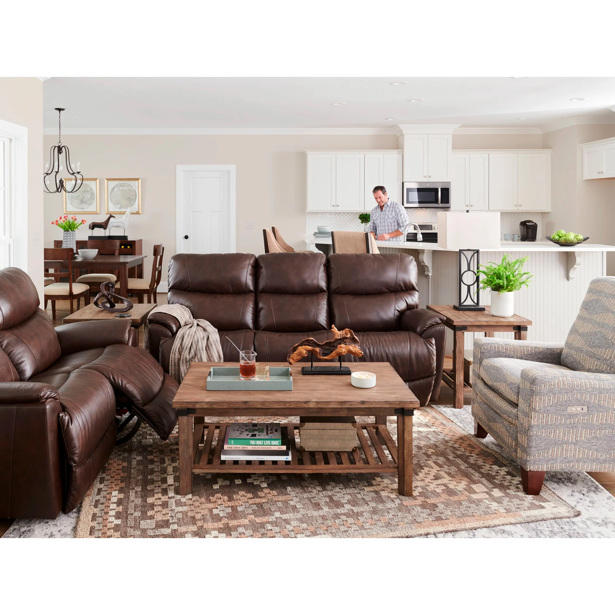 Trouper Leather Tri-Power Reclining Sofa - Image 7