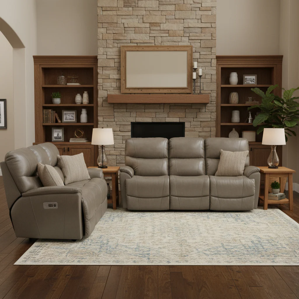 Trouper Leather Tri-Power Reclining Sofa - Image 3