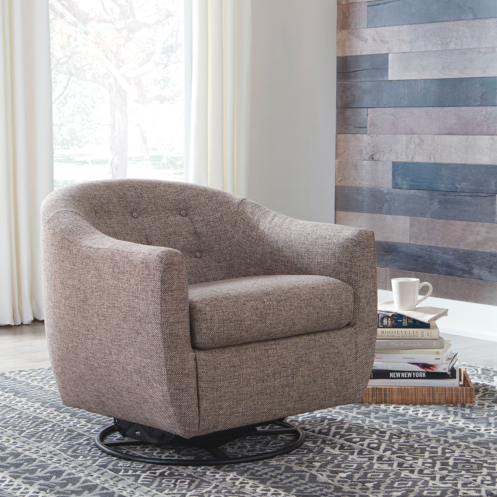 Upshur Swivel Glider Accent Chair - Image 2
