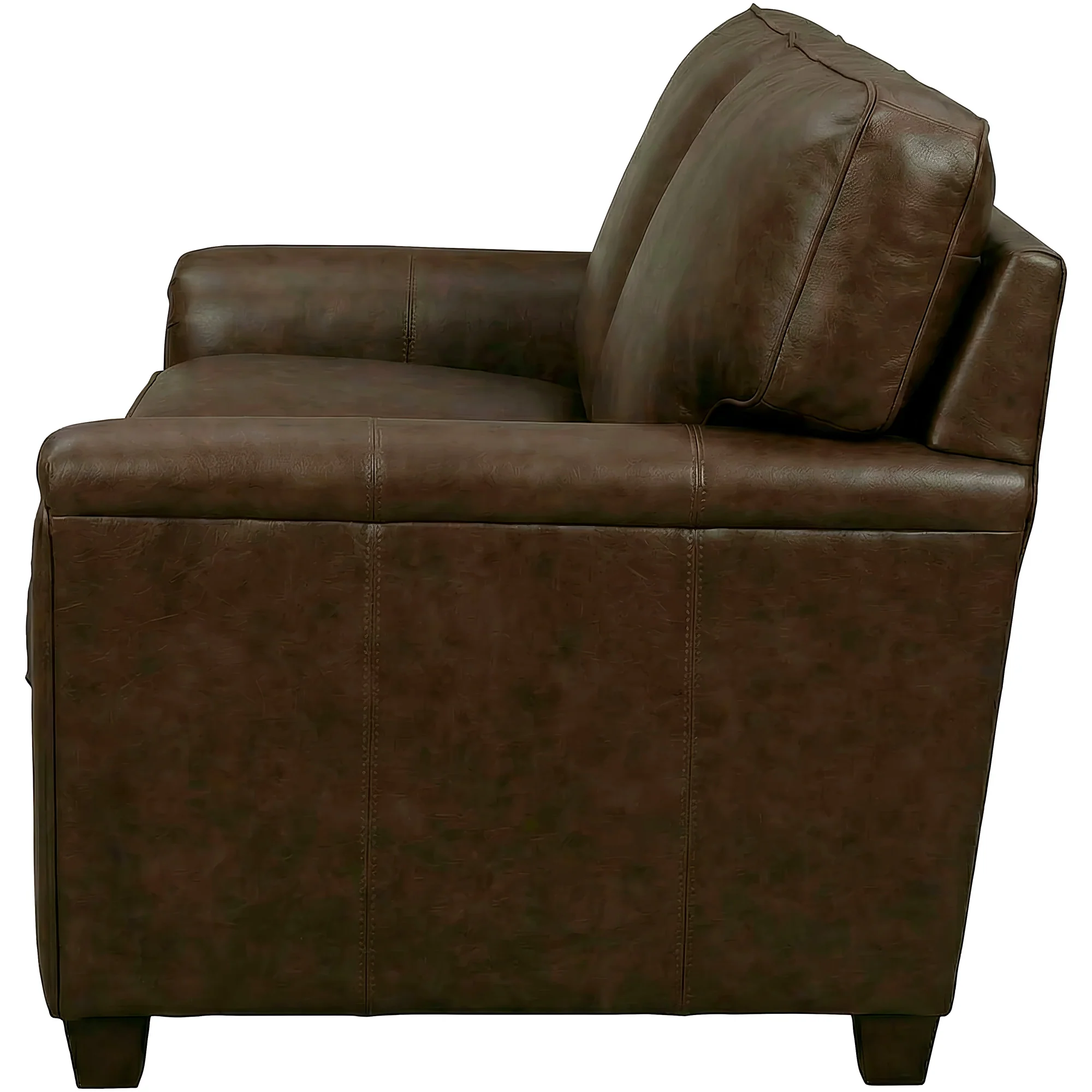 Warren Feather Blend Leather Loveseat - Image 5