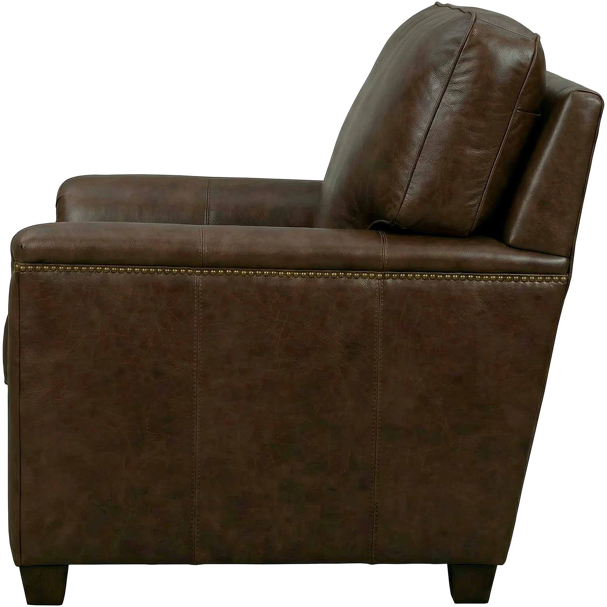 Warren Feather Blend Leather Nail Head Chair - Image 5