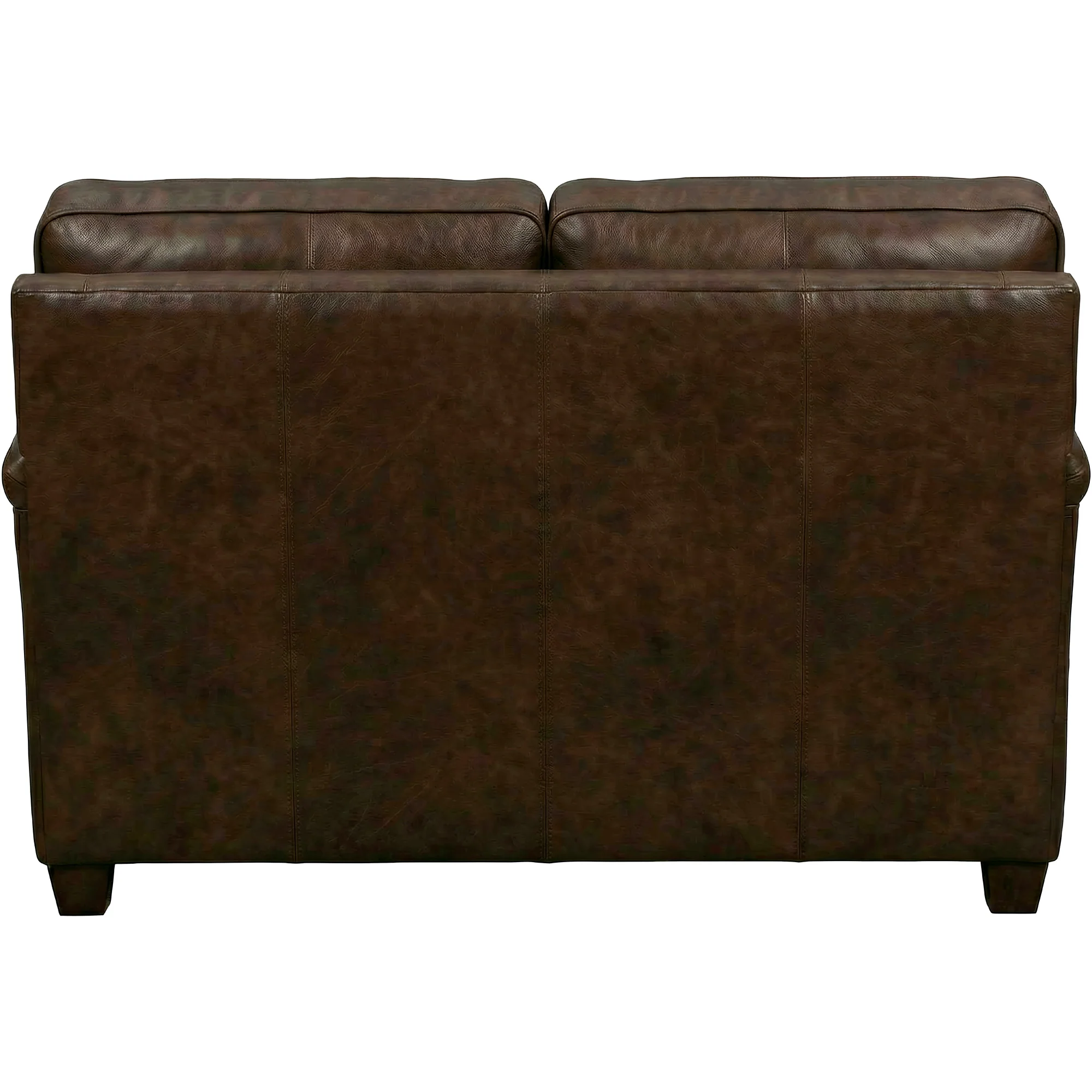 Warren Feather Blend Leather Nail Head Loveseat - Image 4