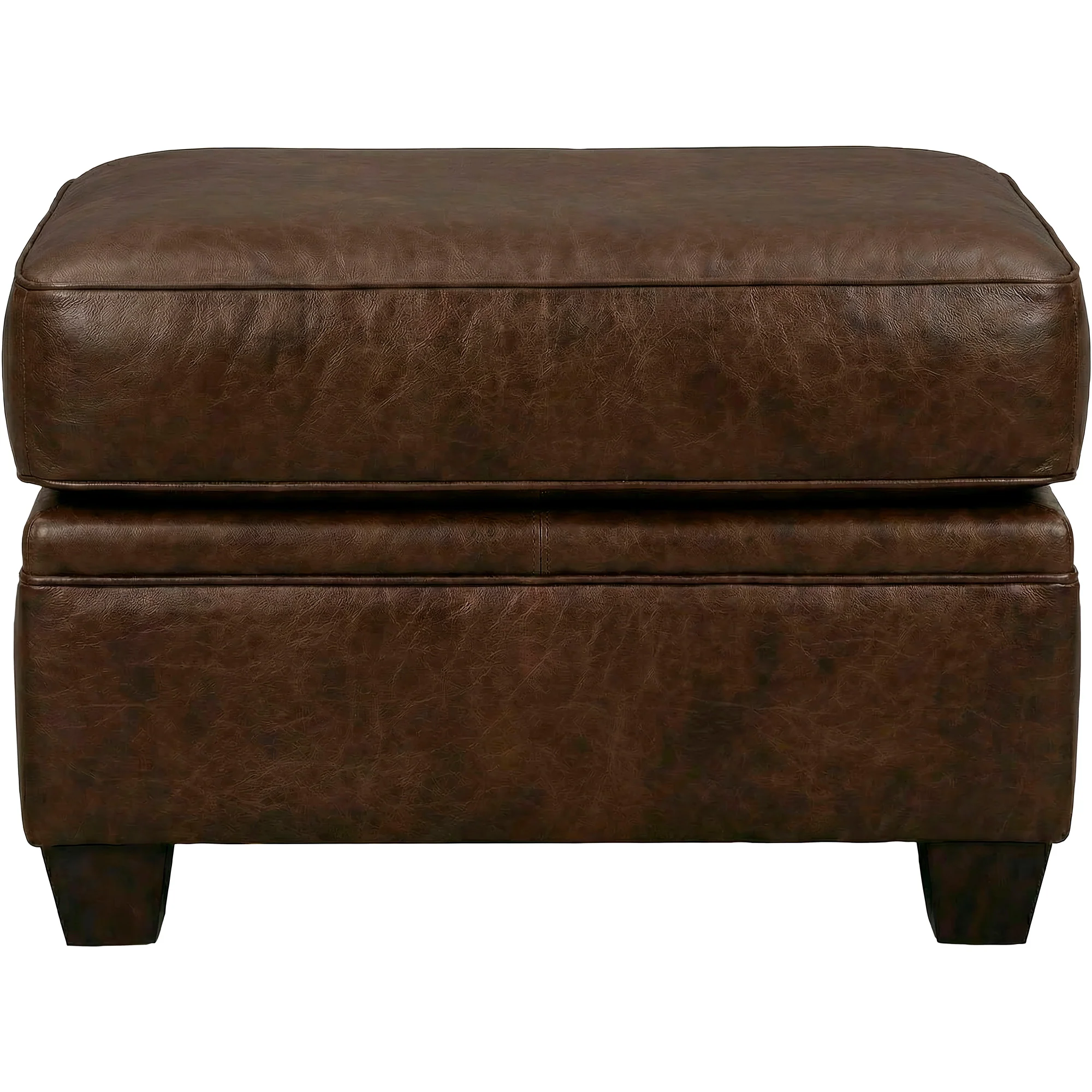 Warren Feather Blend Leather Ottoman - Image 4
