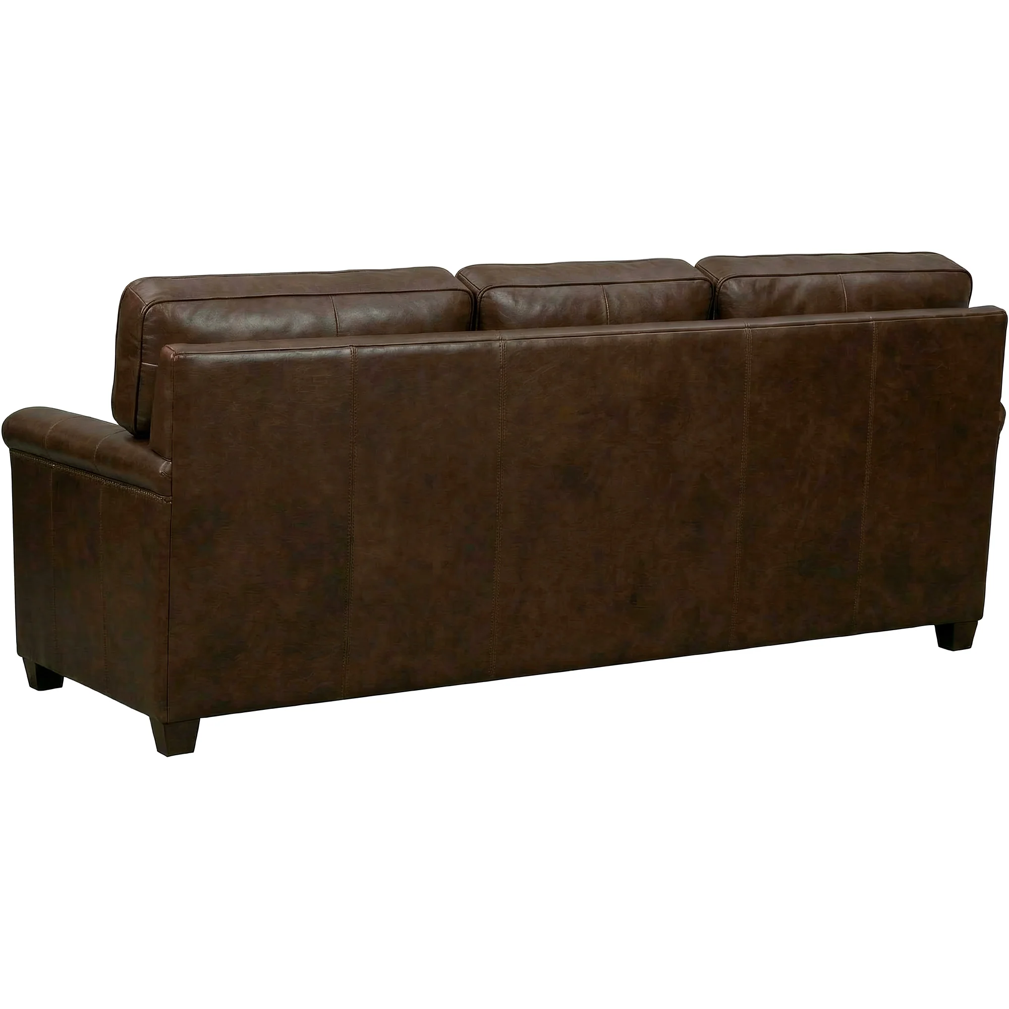 Warren Feather Blend Leather Nail Head Sofa - Image 4