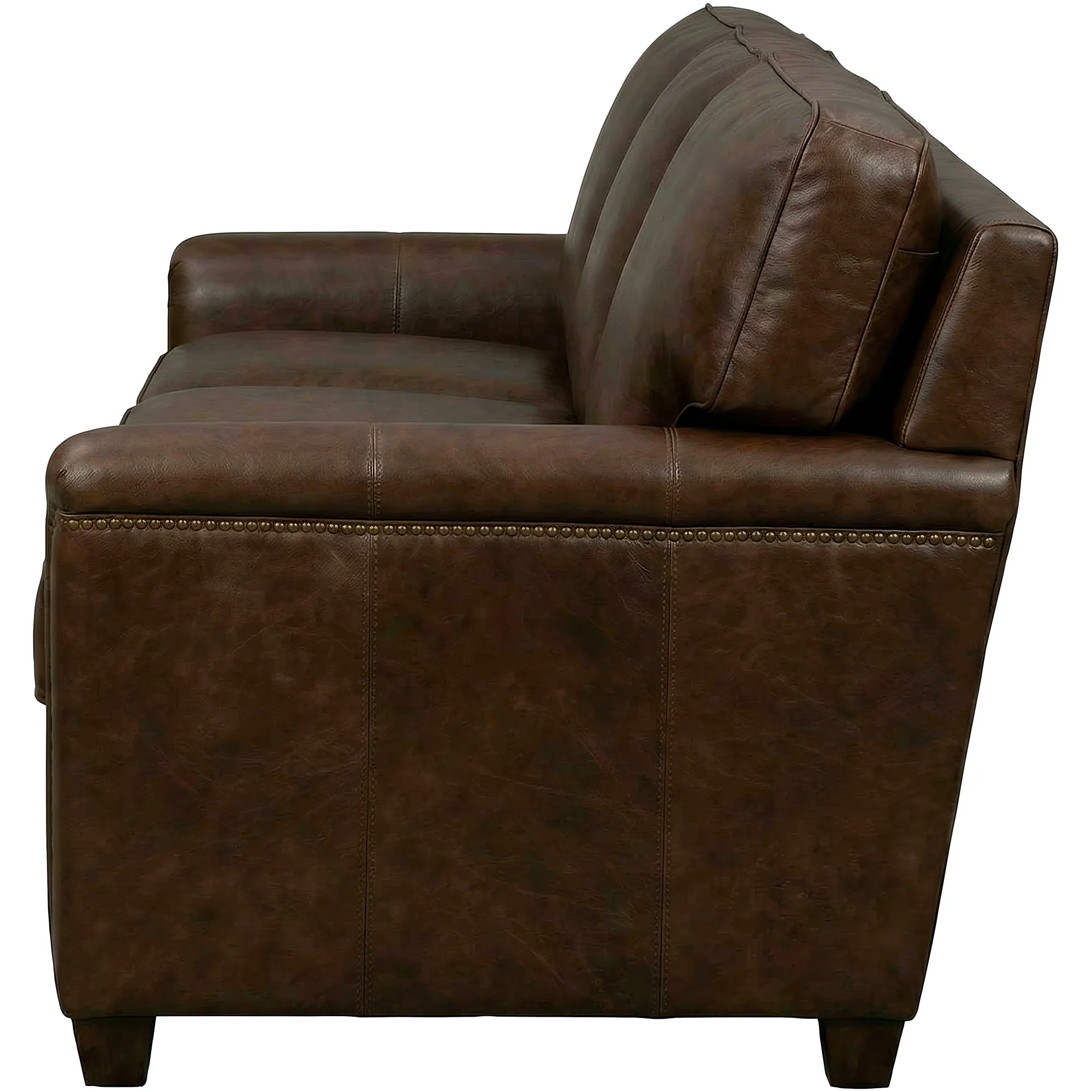 Warren Feather Blend Leather Nail Head Sofa - Image 5