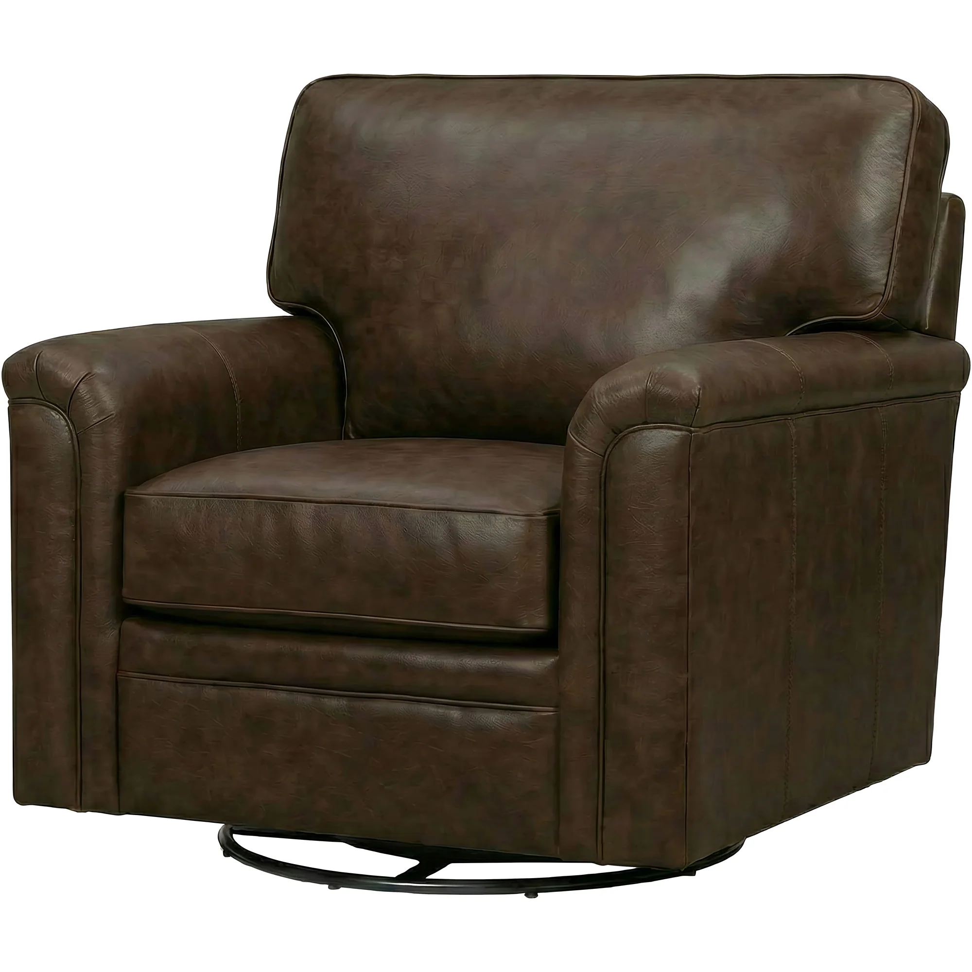 Warren Feather Blend Leather Swivel Chair - Image 2