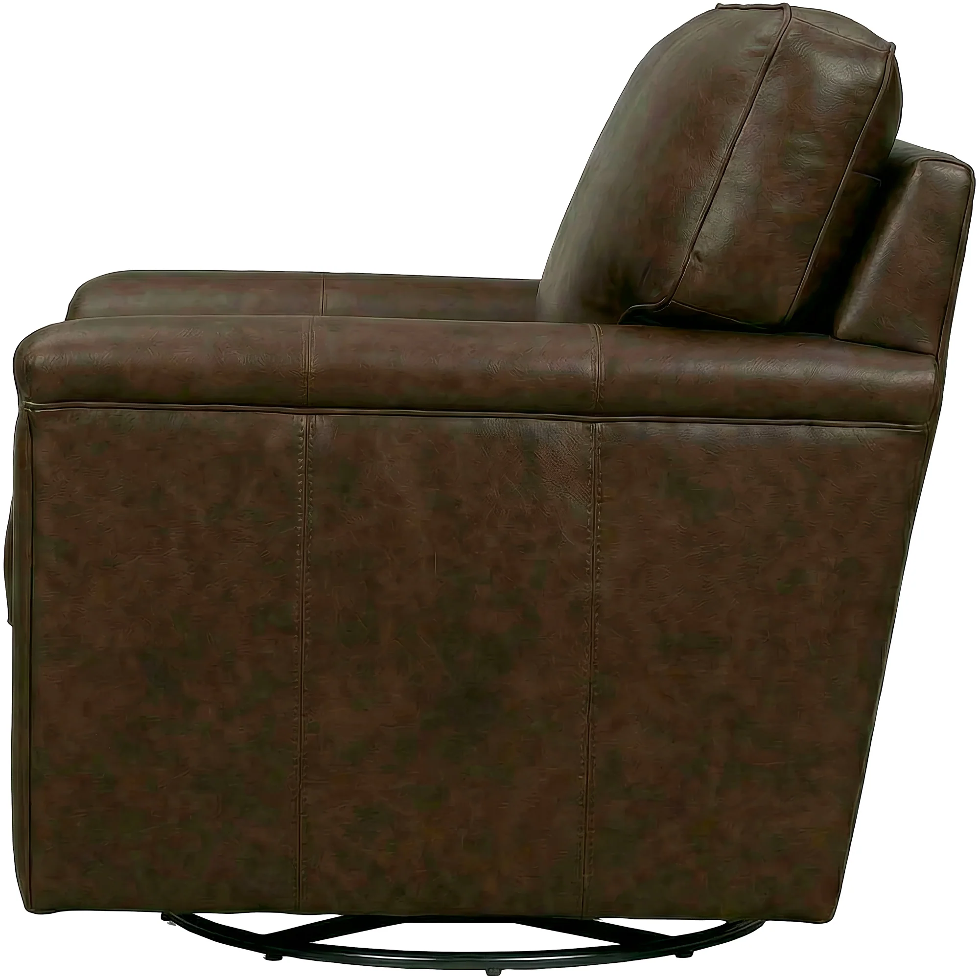 Warren Feather Blend Leather Swivel Chair - Image 5