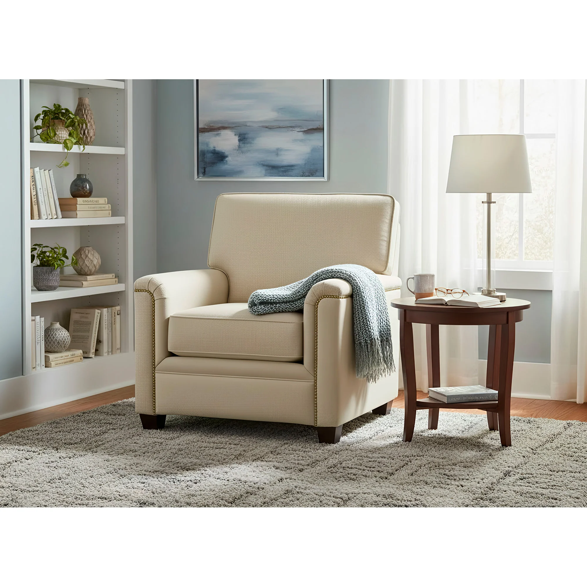 Warren Feather Blend Nail Head Chair - Image 3