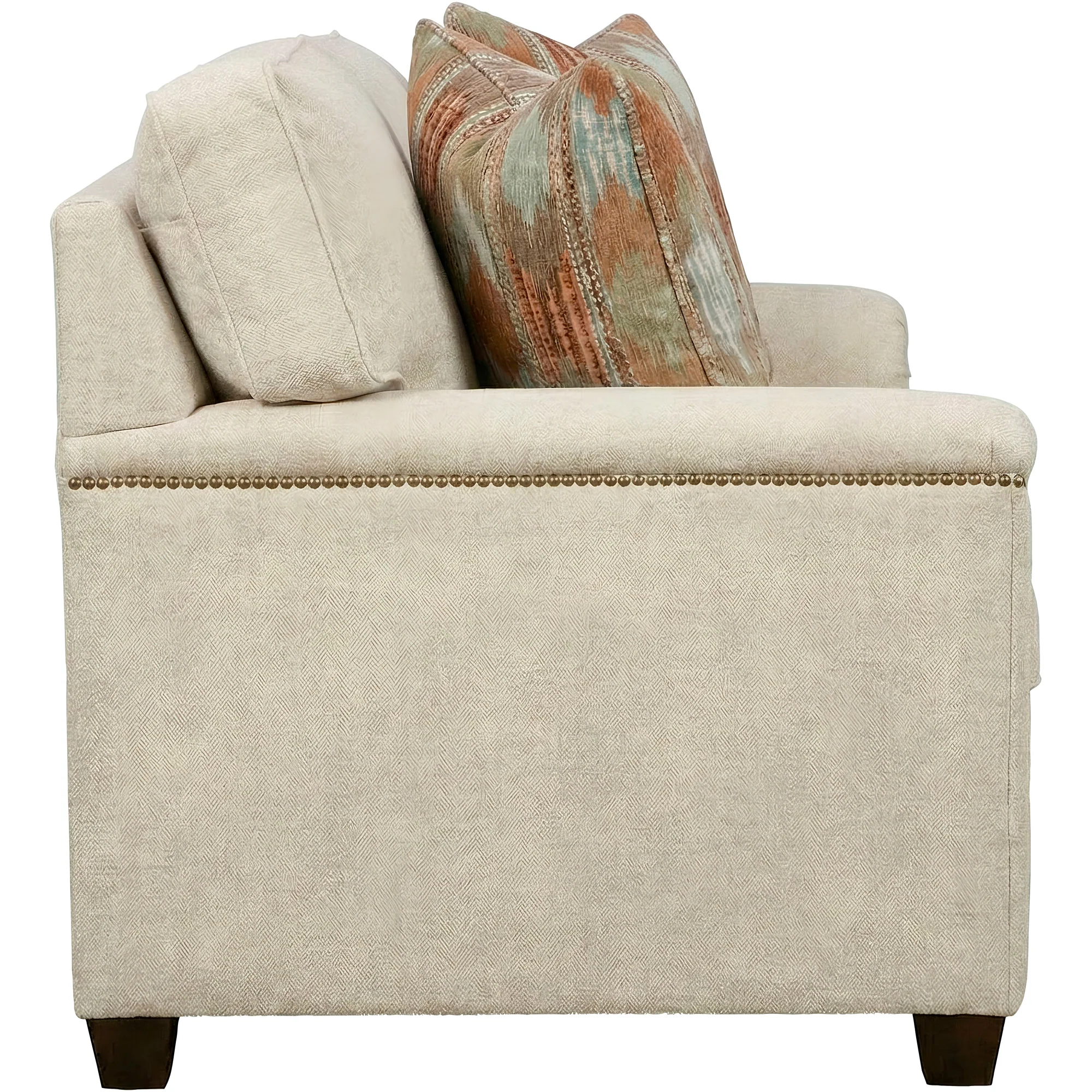Warren Feather Blend Nail Head Loveseat - Image 5