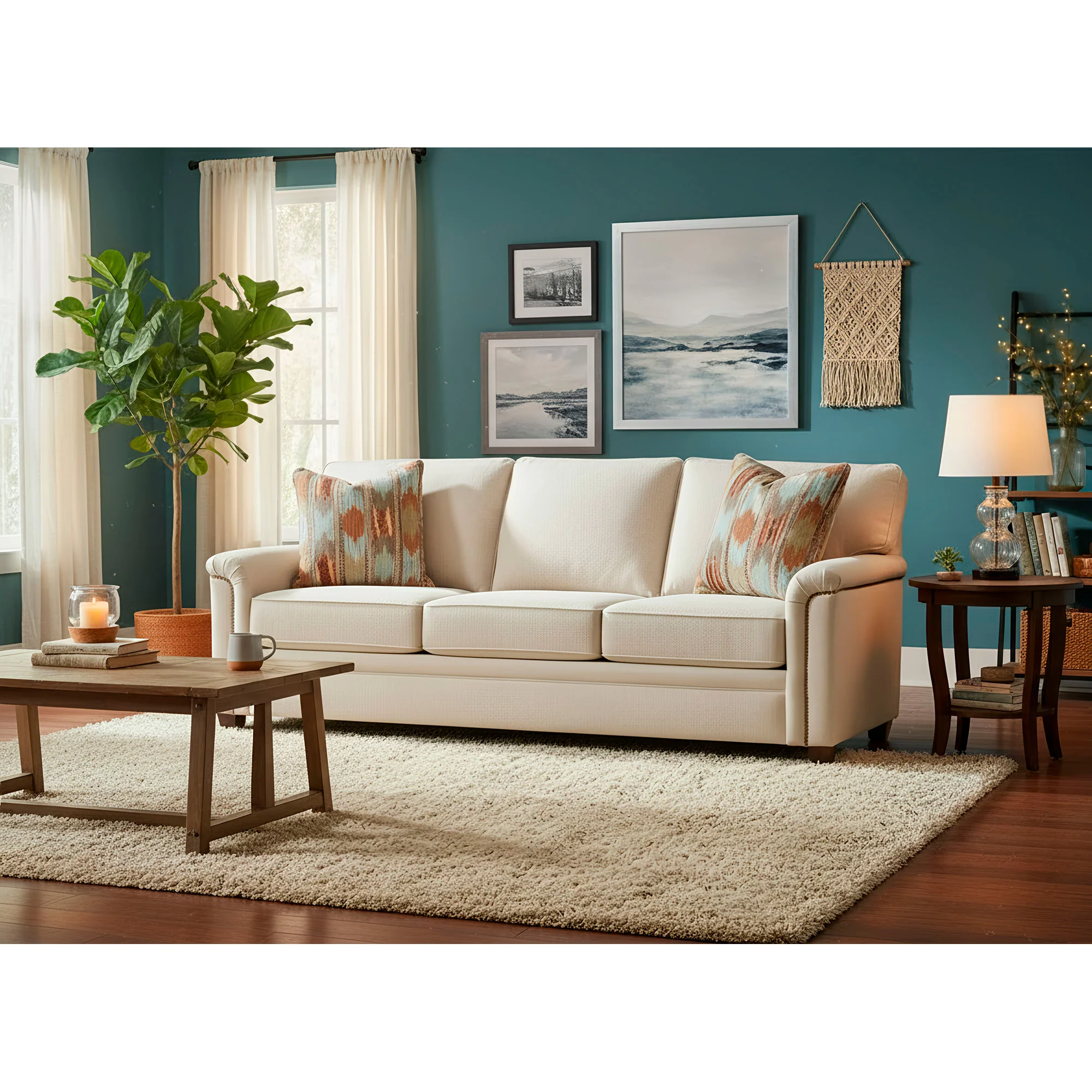 Warren Feather Blend Nail Head Sofa - Image 3