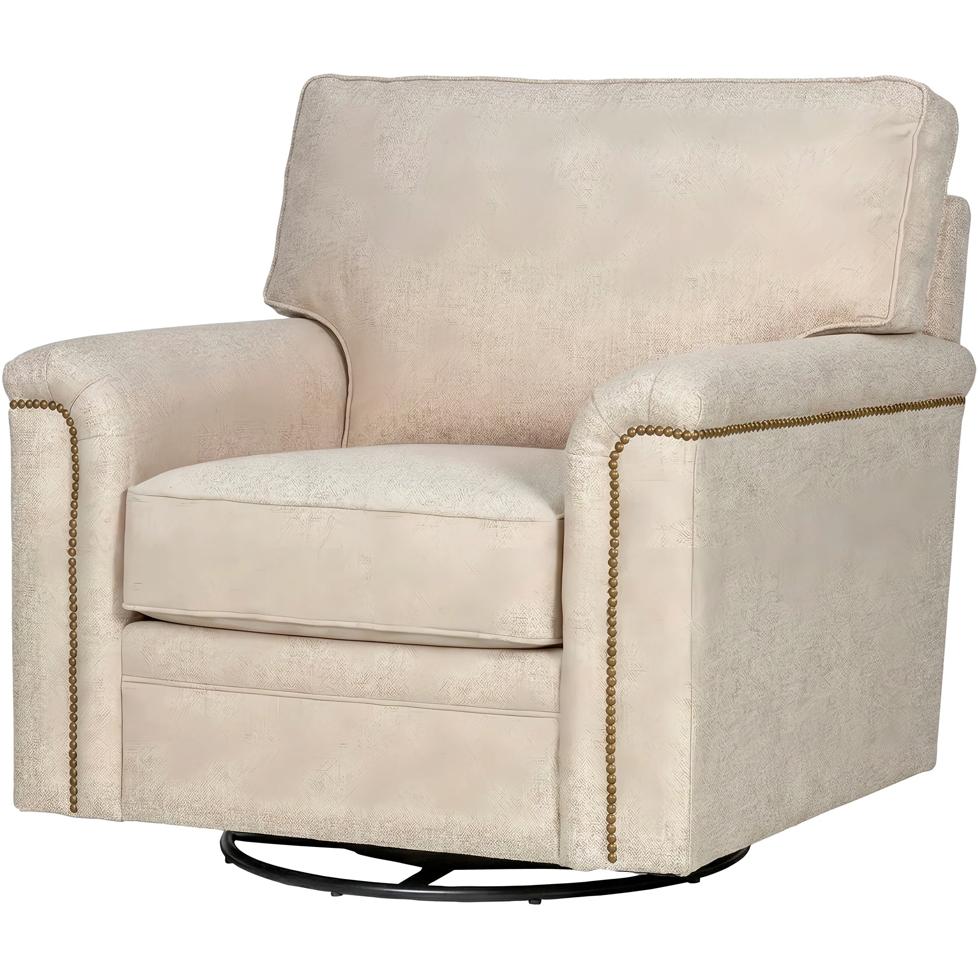 Warren Feather Blend Nail Head Swivel Chair - Image 2