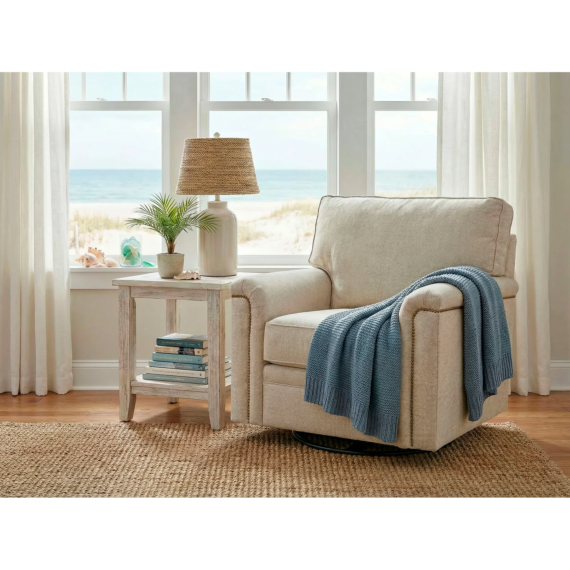 Warren Nail Head Swivel Chair - Image 3